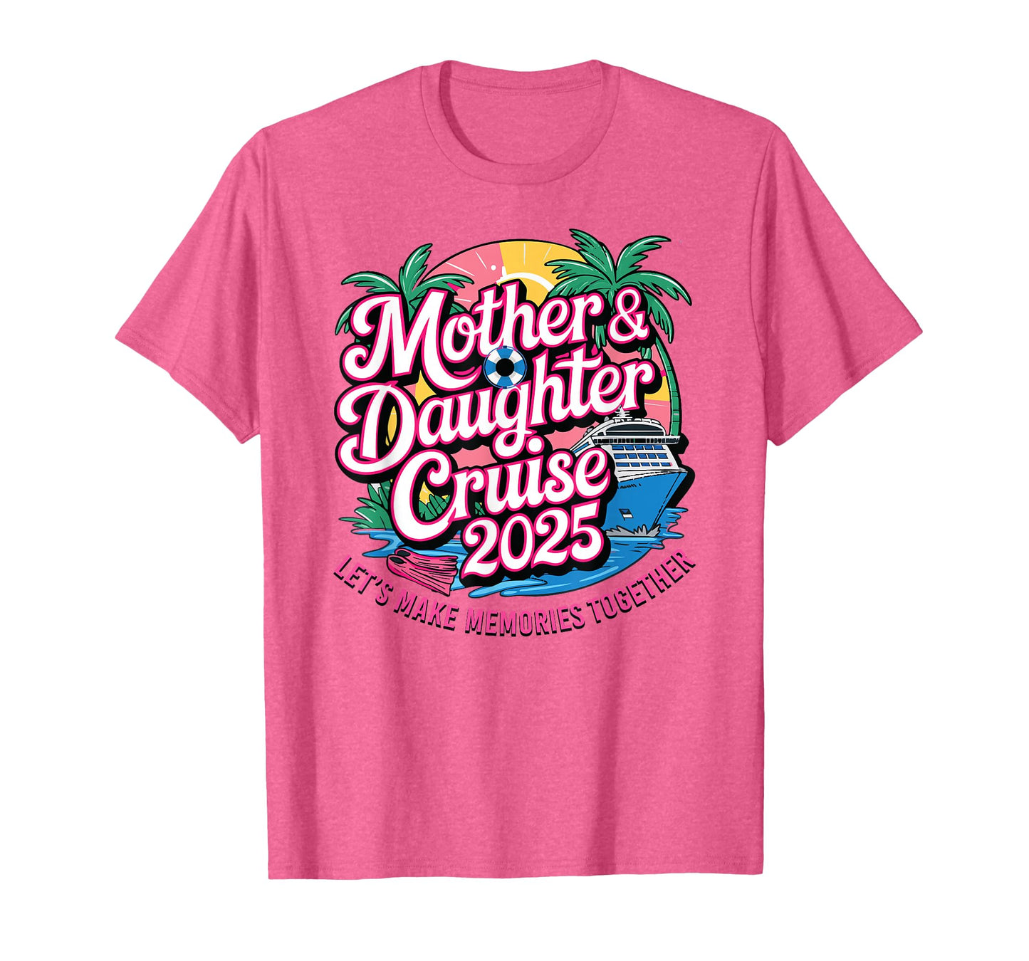 Cruise Squad Friend Family Matching Group Reunion Mother Daughter 1st Cruise 2025 Girls Trip Unisex-Child Blue Small Tropical Crew Neck Short Sleeve T-Shirt