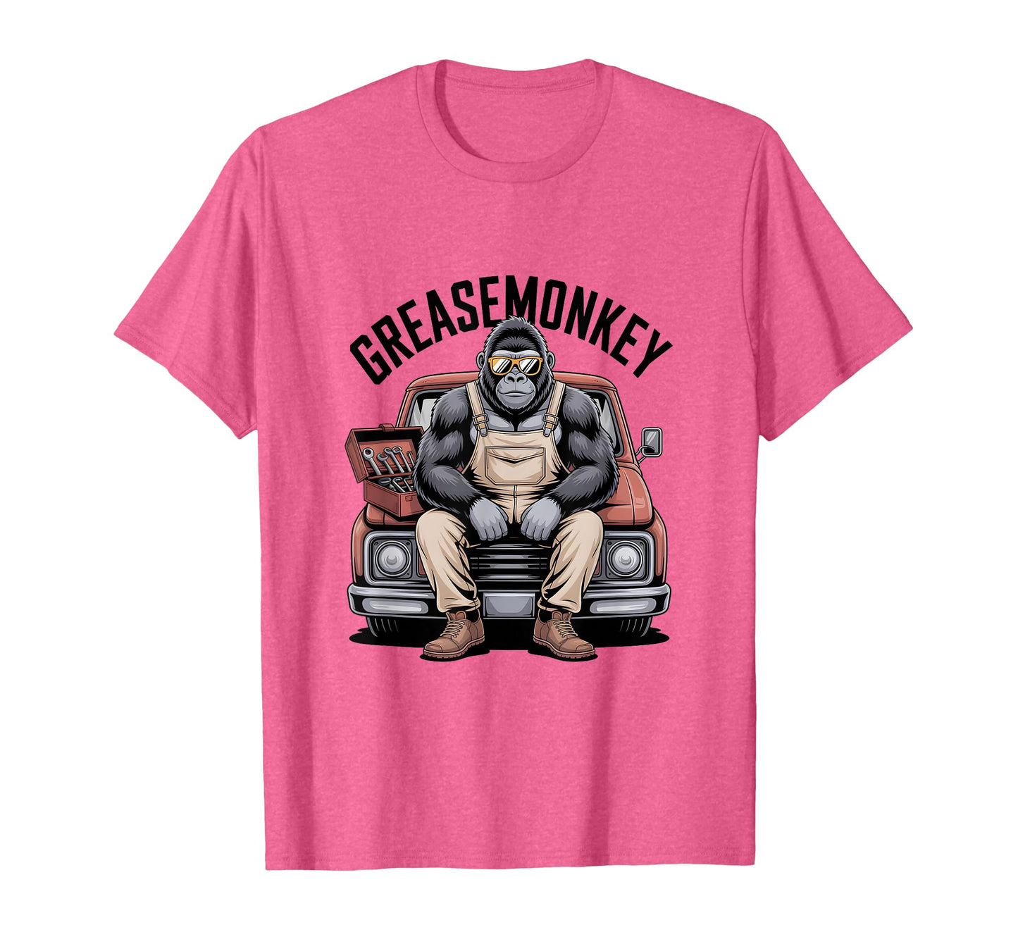 Greasemonkey Gorilla Retro Mechanic Garage Monkey Graphic T-Shirt