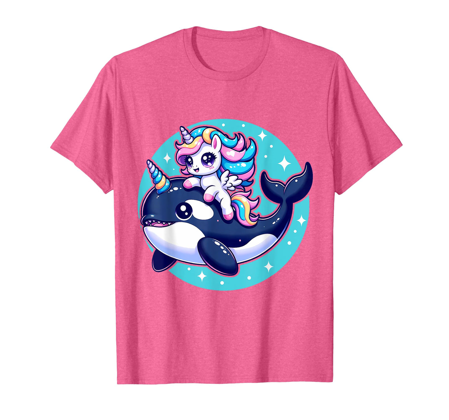 Cute Unicorn Riding Orca Killer Whale Lover Girls Kids T-Shirt