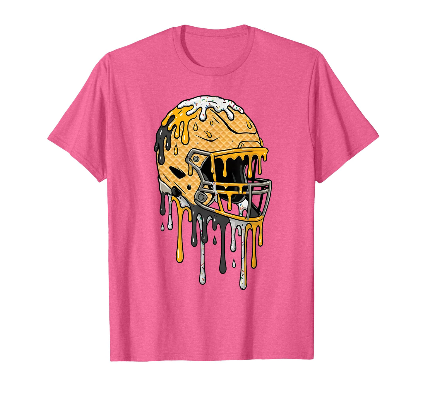 Football Helmet Black and Gold Ice Cream Drip Boys Kids T-Shirt