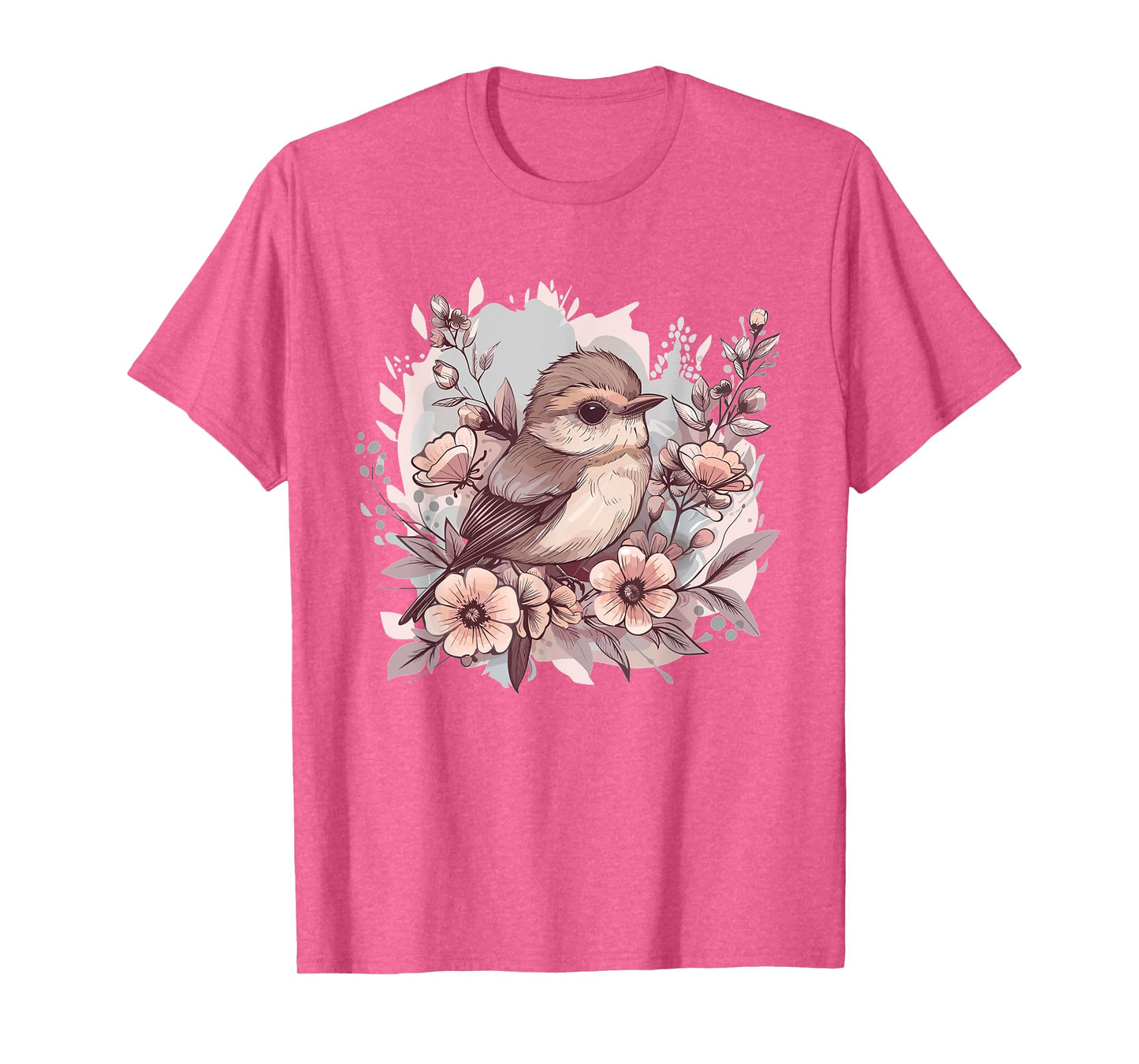 Cute Bird With Flowers I Kids Bird T-Shirt