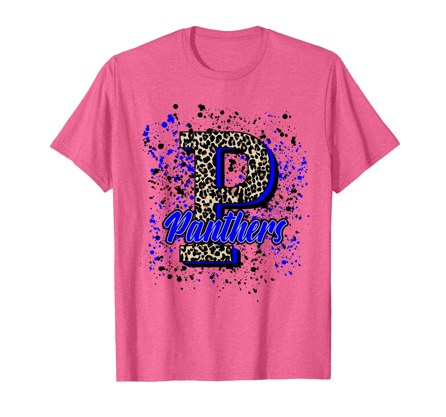 Panthers Mascot Blue Black School Spirit T-Shirt