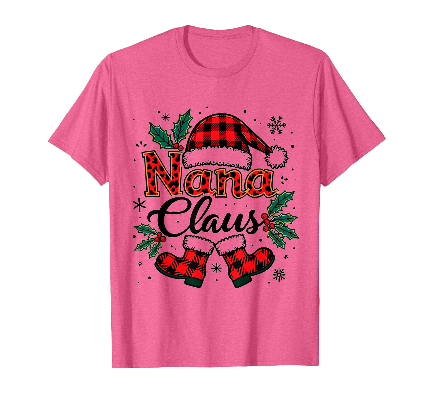 Nana Claus Santa Hat Christmas lights family Xmas Men Women T-Shirt