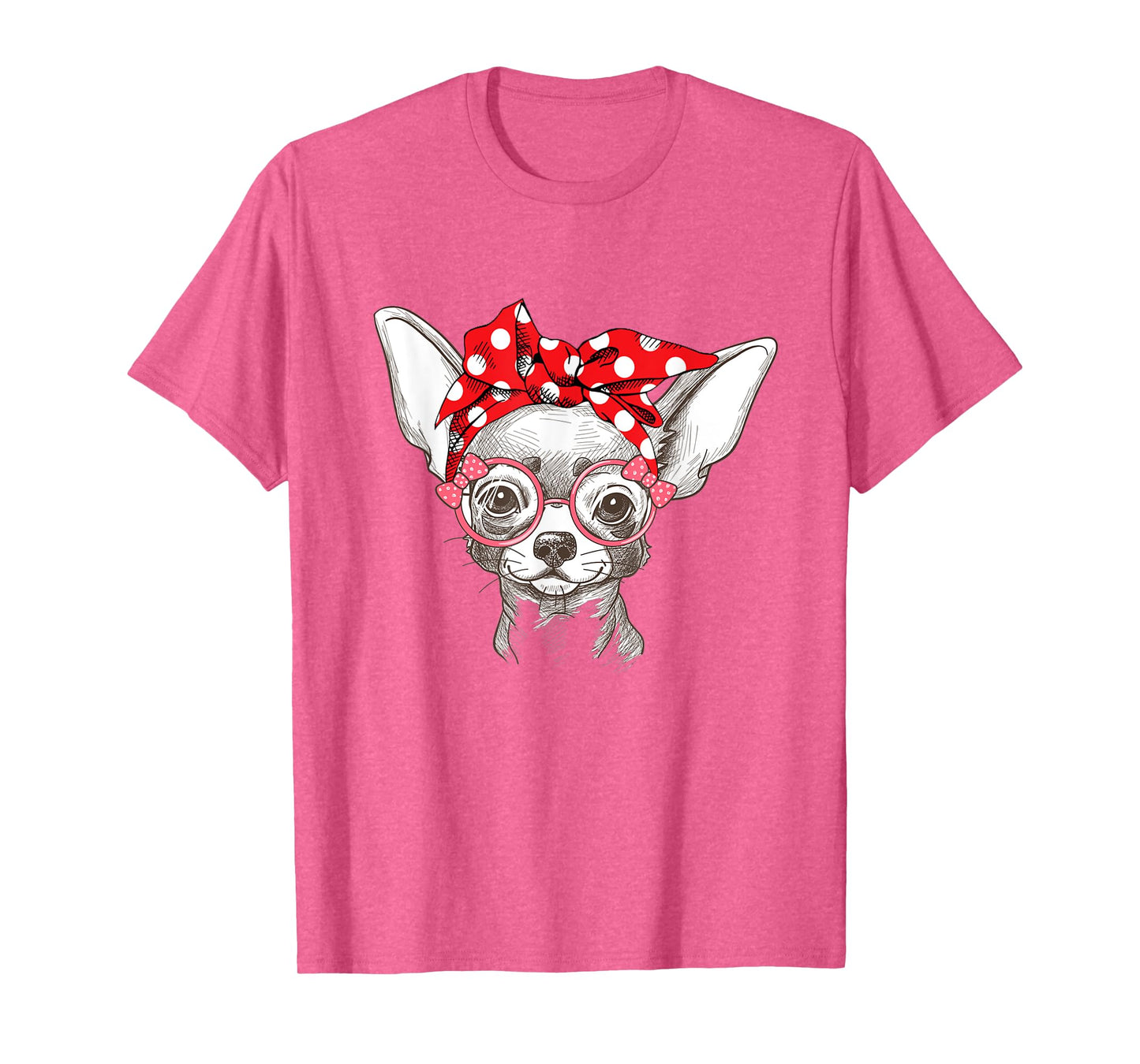 Funny Cute Chihuahua Mom Wears Bandana T-shirt