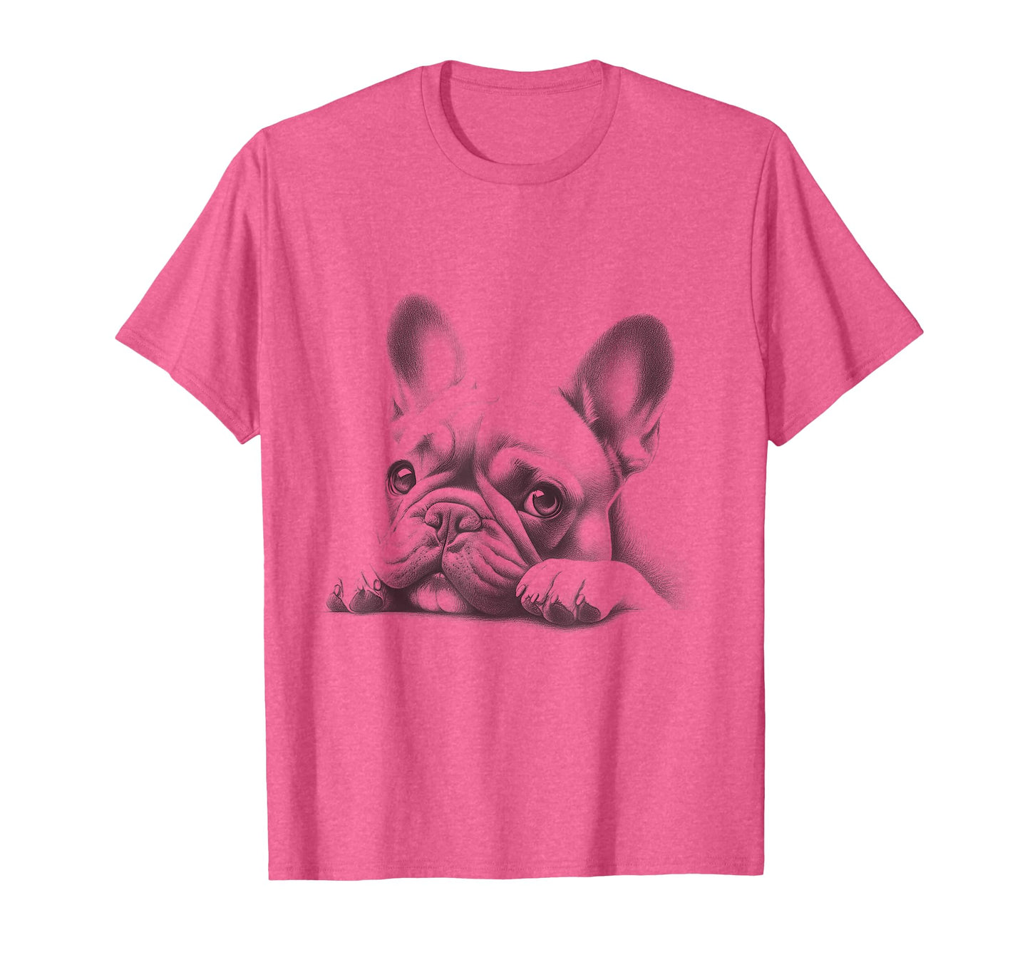 French Bulldog Peeking Frenchie Art Design For Men And Women T-Shirt
