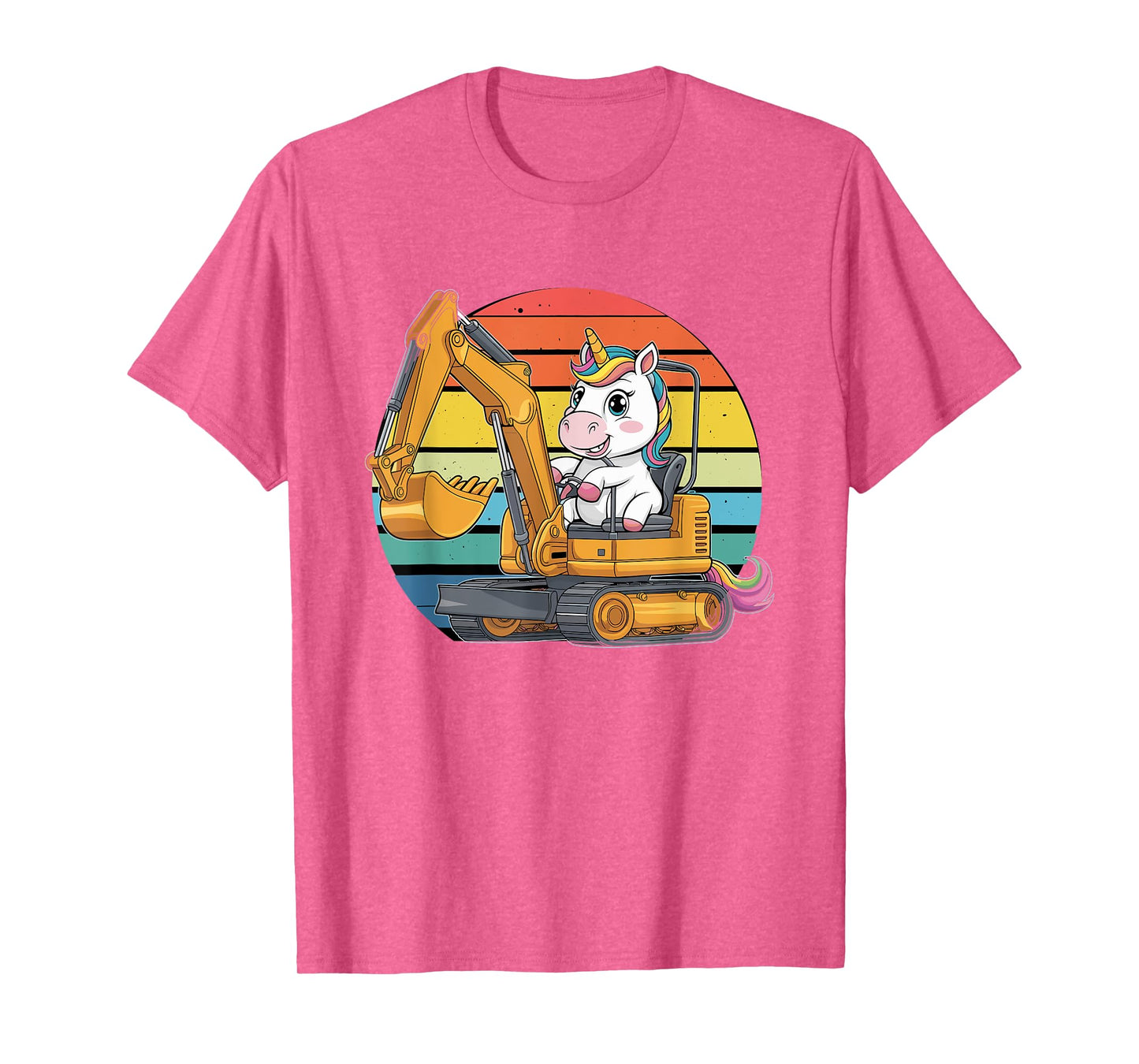 Retro Unicorn Excavator Operator Construction Excavators T-Shirt