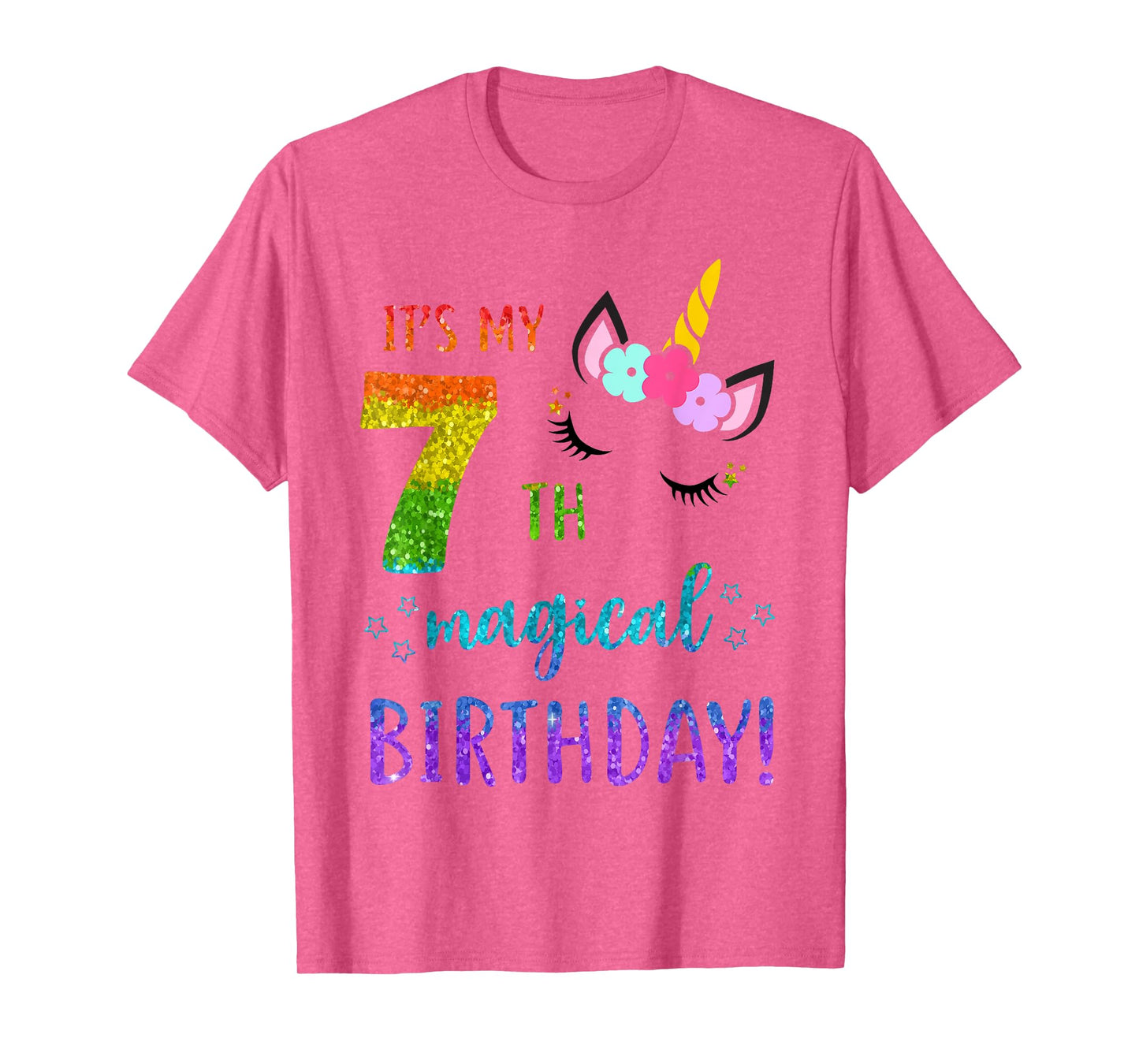 It's My Magical 7th Birthday Shirt 7 Years Old Bday Girl T-Shirt