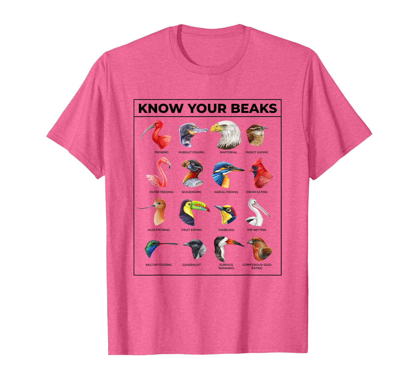 Know Your Beaks Types of Birds Shirt for Ornithologist T-Shirt