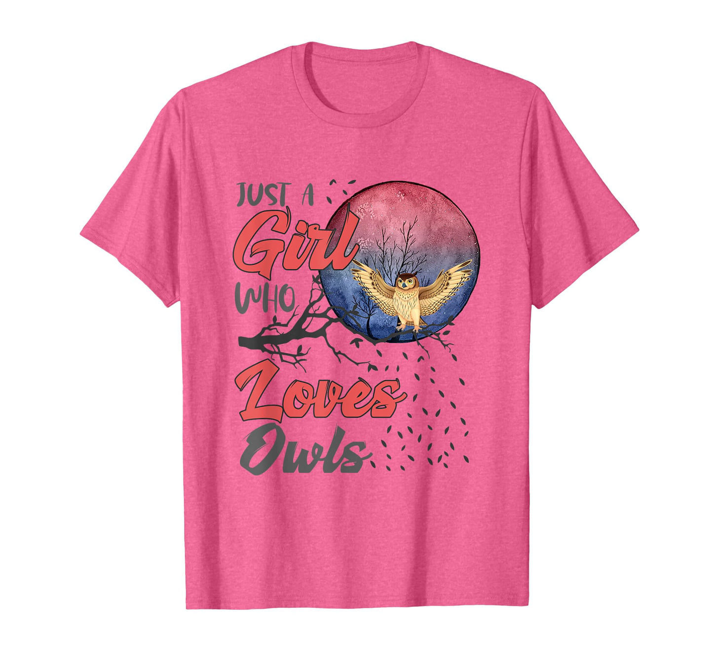 Cute Just a Girl Who Loves Owls Girls Women Bird Watchers T-Shirt