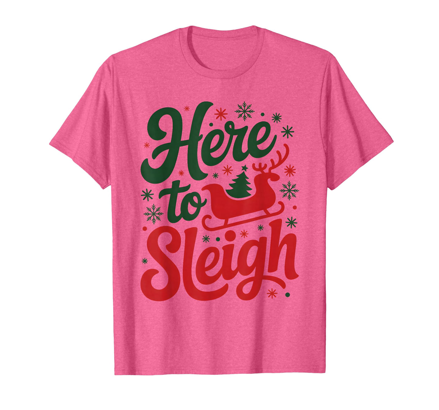 Here to Sleigh Funny Xmas Funny Slay Christmas Puns Reindeer T-Shirt