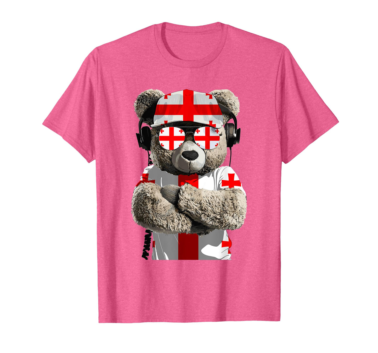 Georgian Flag Bear Sunglasses Souvenirs Products Georgia T-Shirt
