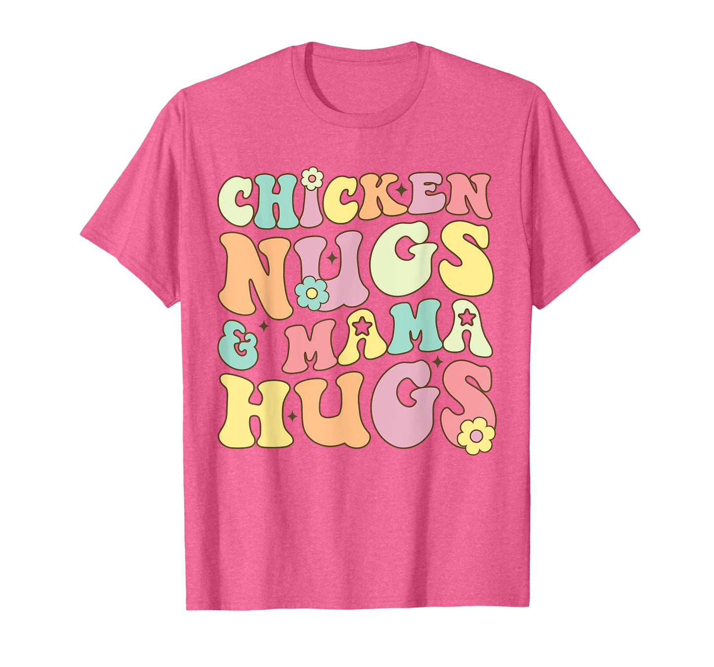 Retro Groovy Chicken Nugs and Mama Hugs Toddler Nuggets T-Shirt