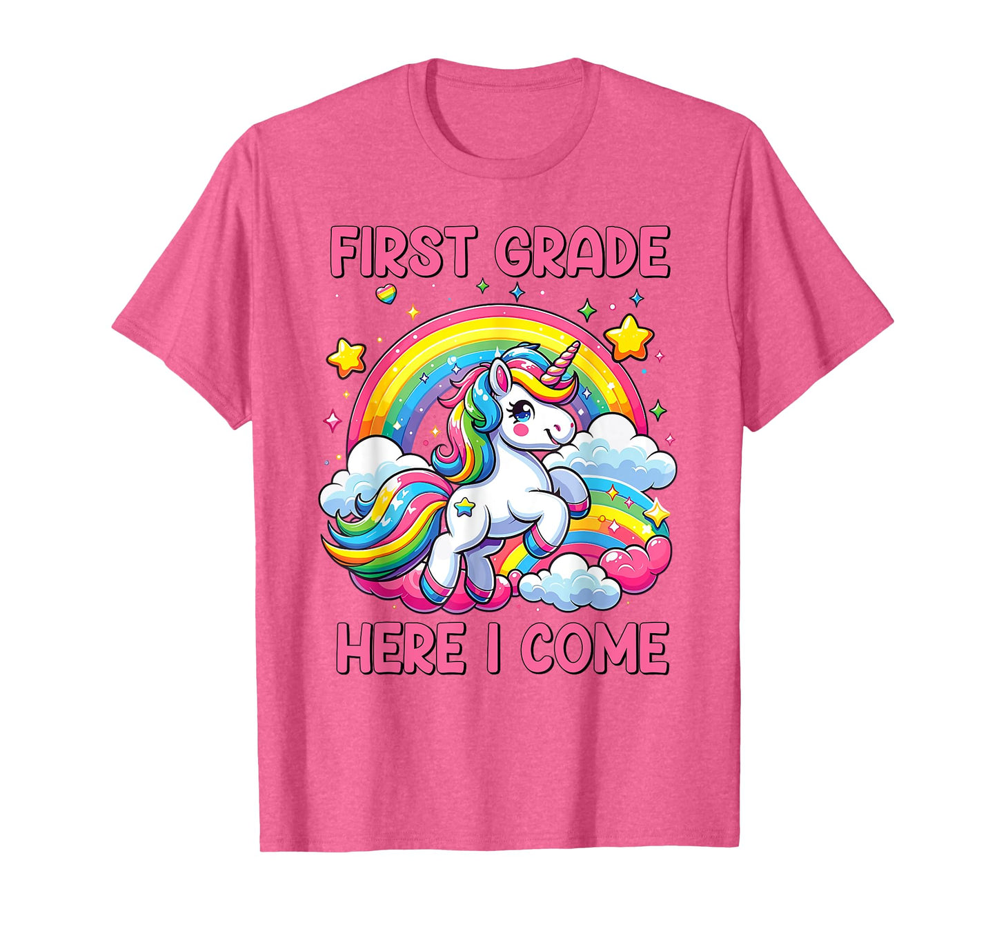 Unicorn First Grade Here I Come Back To School Girls Kids T-Shirt