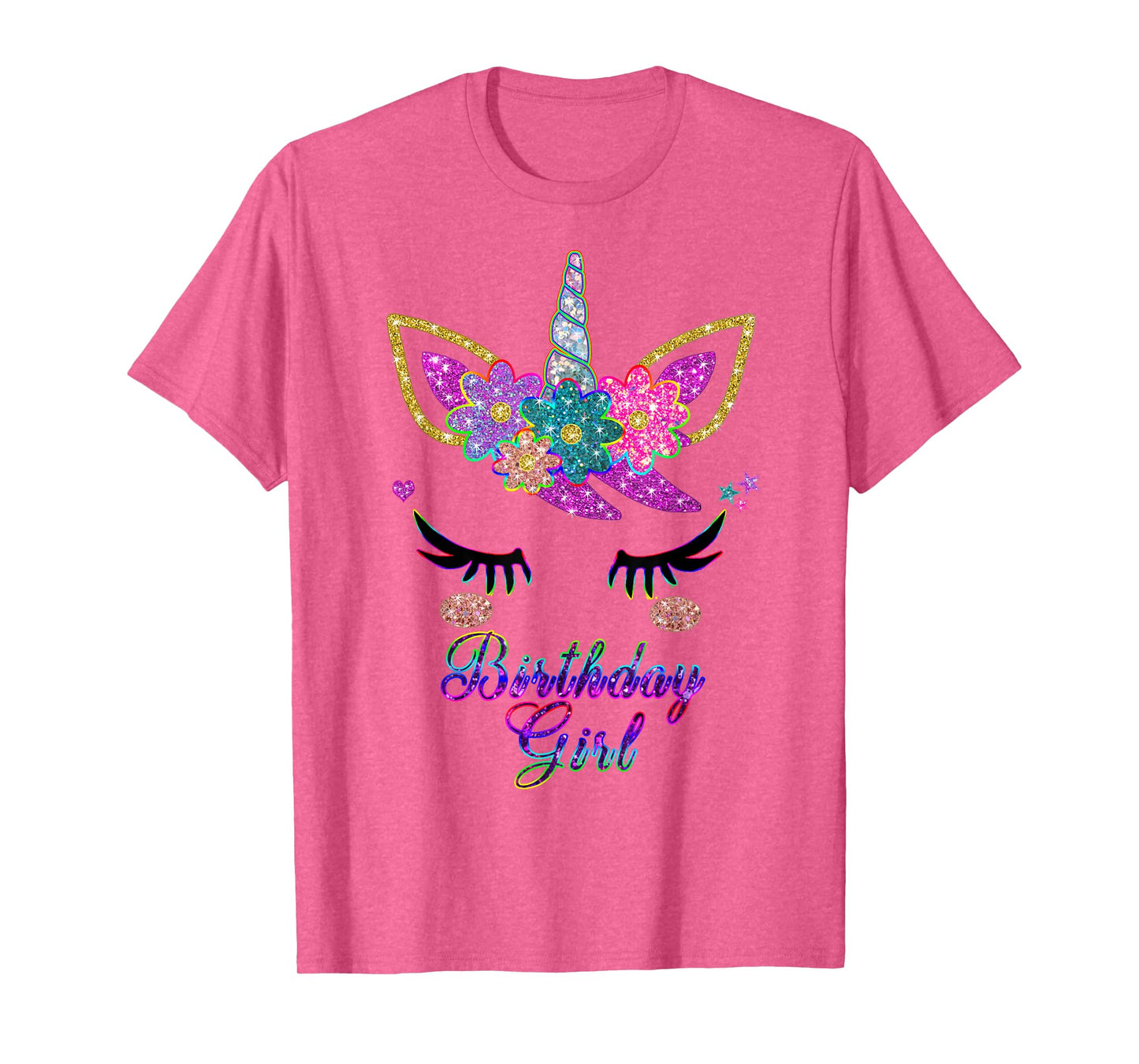 Rainbow Unicorn Birthday T-Shirt, Birthday Girl Outfit T-Shirt