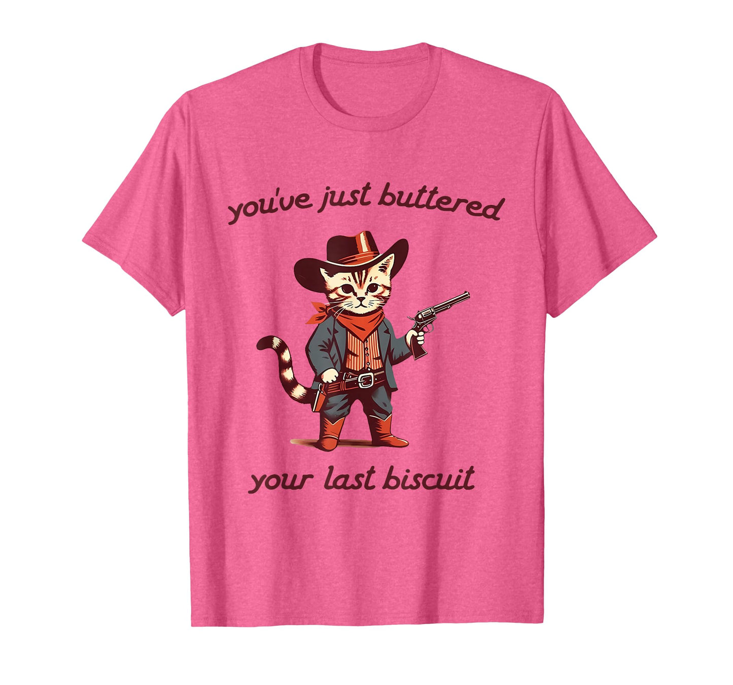 You've Just Buttered Your Last Biscuit Cowboy Cat Vintage T-Shirt
