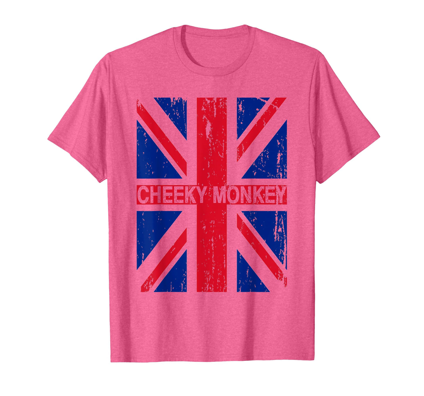 Cheeky Monkey Union Jack Great Britain Flag British Slang T-Shirt