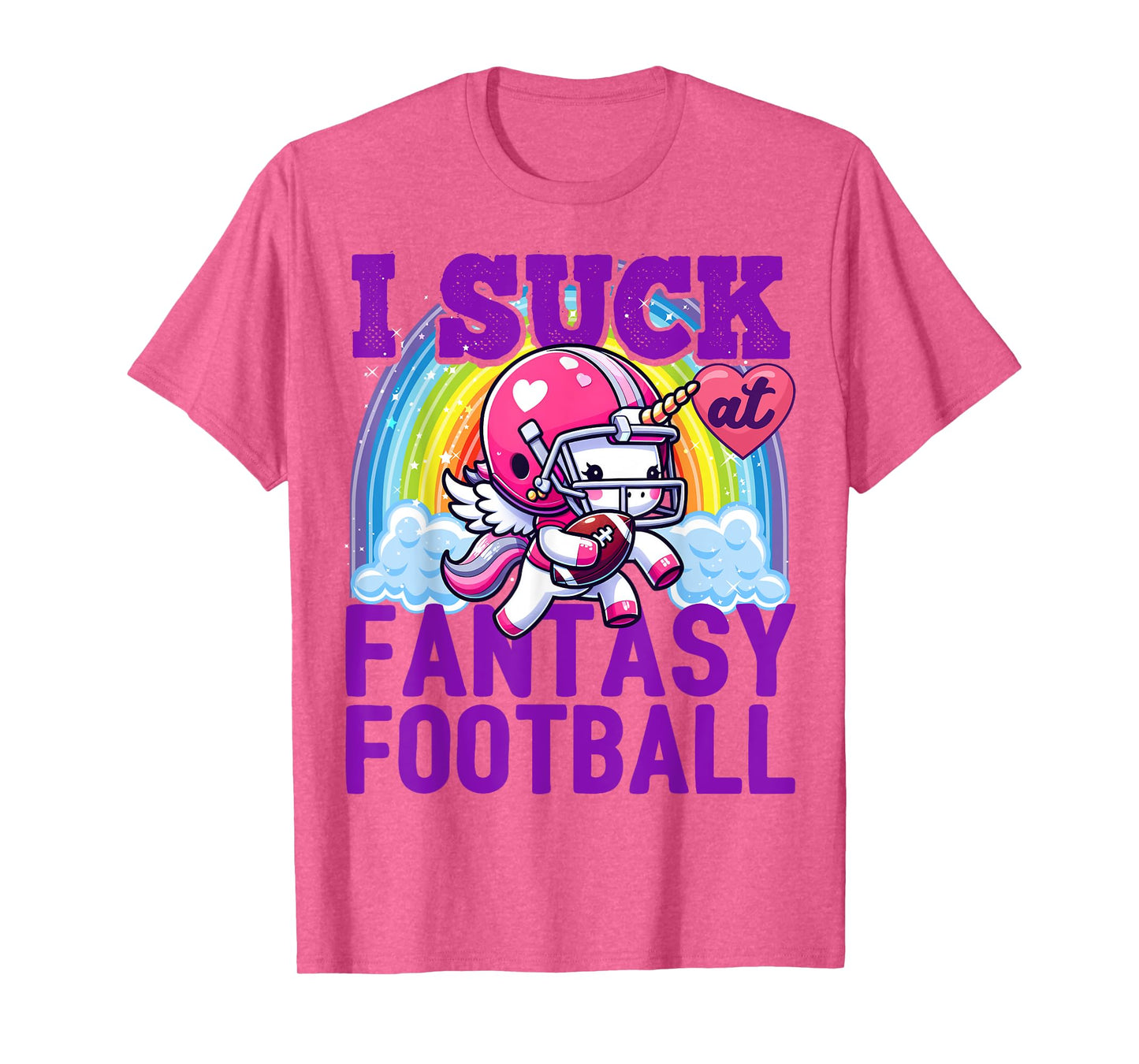 I Suck at Fantasy Football Unicorn Rainbow Loser Men T-Shirt