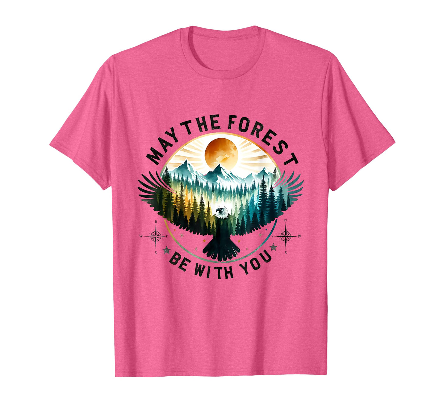 May The Forest Be With You Flying Eagle Sky Forest T-Shirt