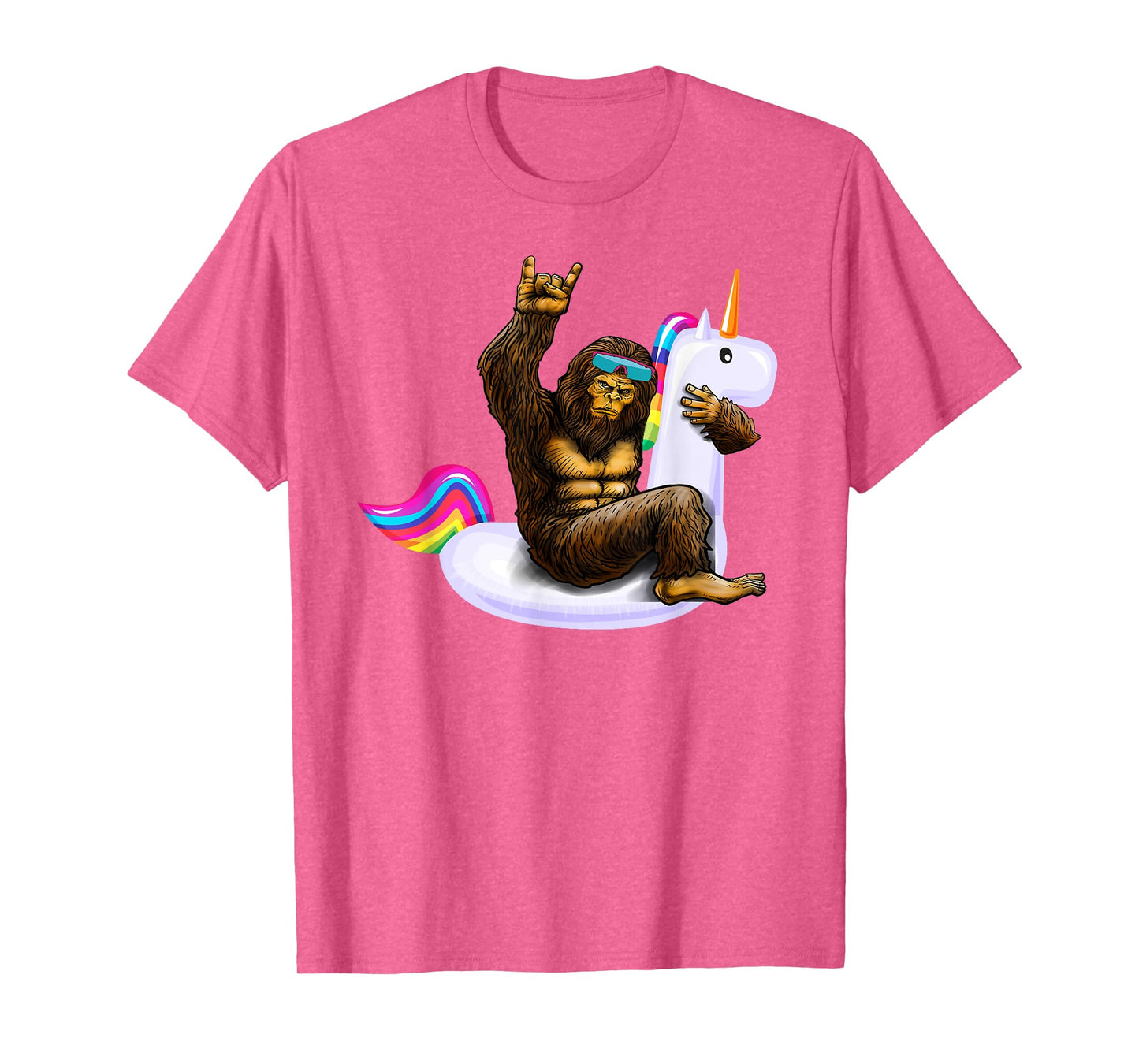 Pool Party Unicorn Floaty Sasquatch Costume Bigfoot Float T-Shirt
