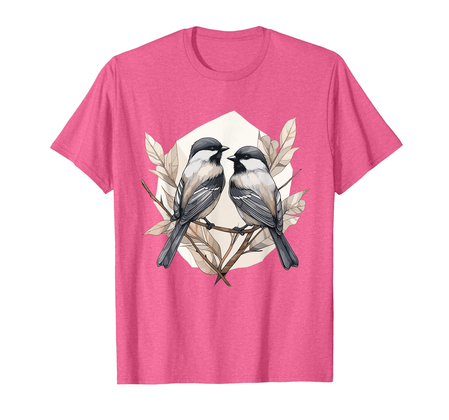 Black capped Chickadee Geometric Patten Art,Cute Bird Lover T-Shirt