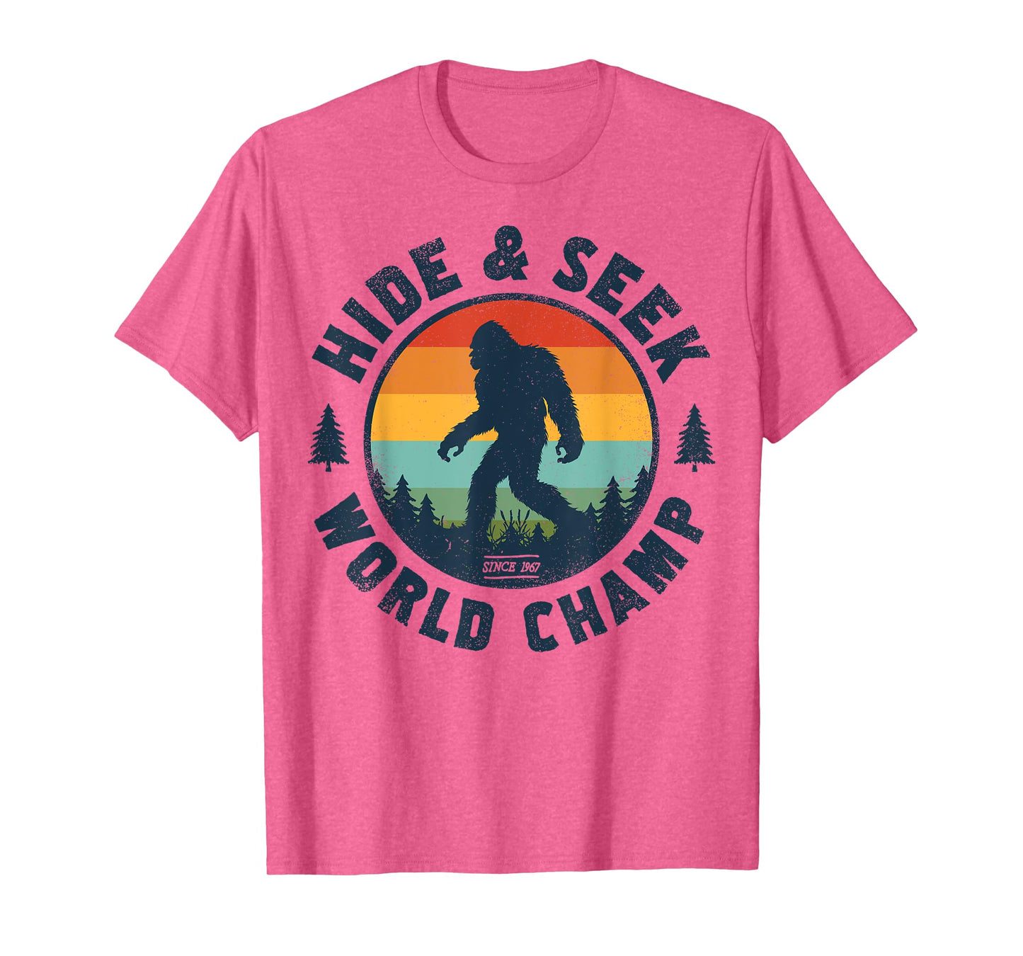 Bigfoot Hide And Seek World Champion Sasquatch Retro Vintage T-Shirt
