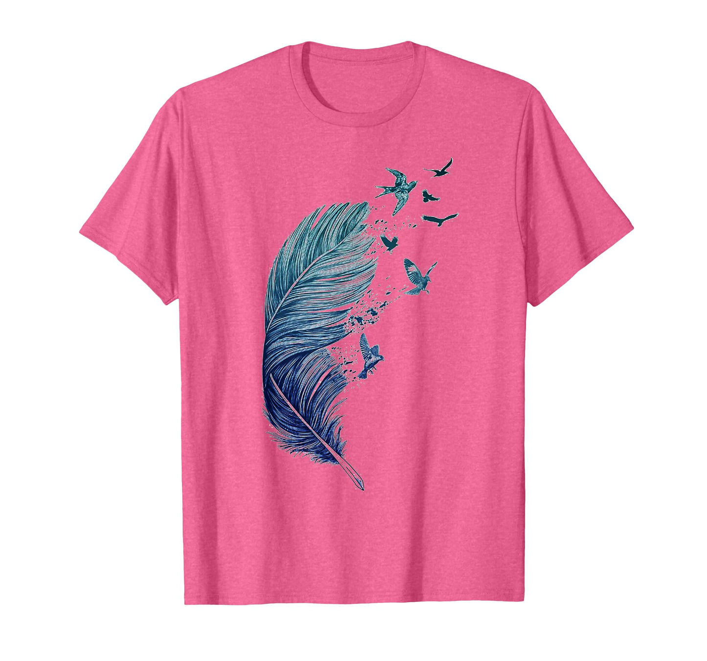 Flying Flock of Birds Feather Ink Art Bird Lovers T-Shirt