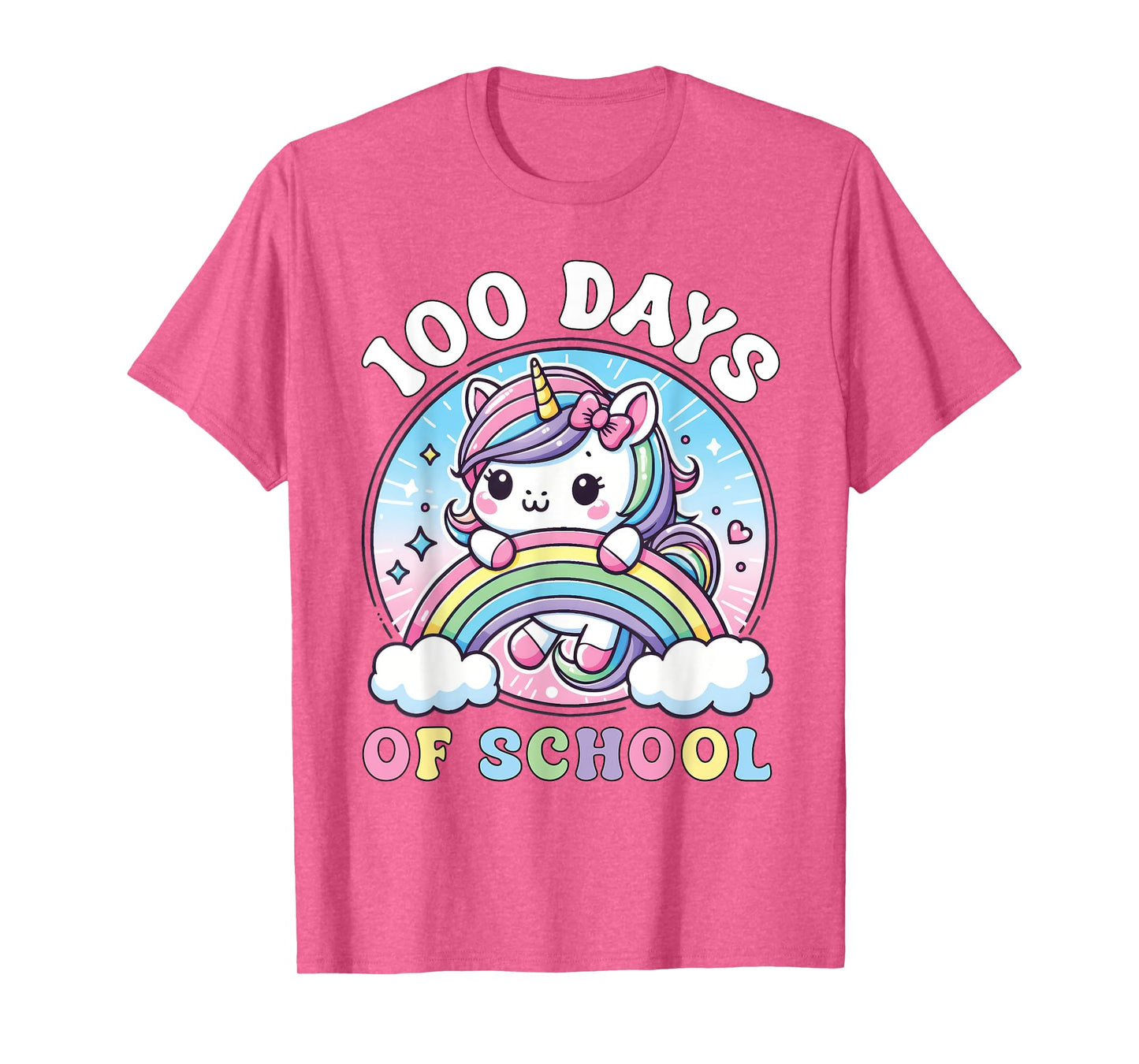 Cute 100 Days of School Girls Unicorn 100th Day School kids T-Shirt