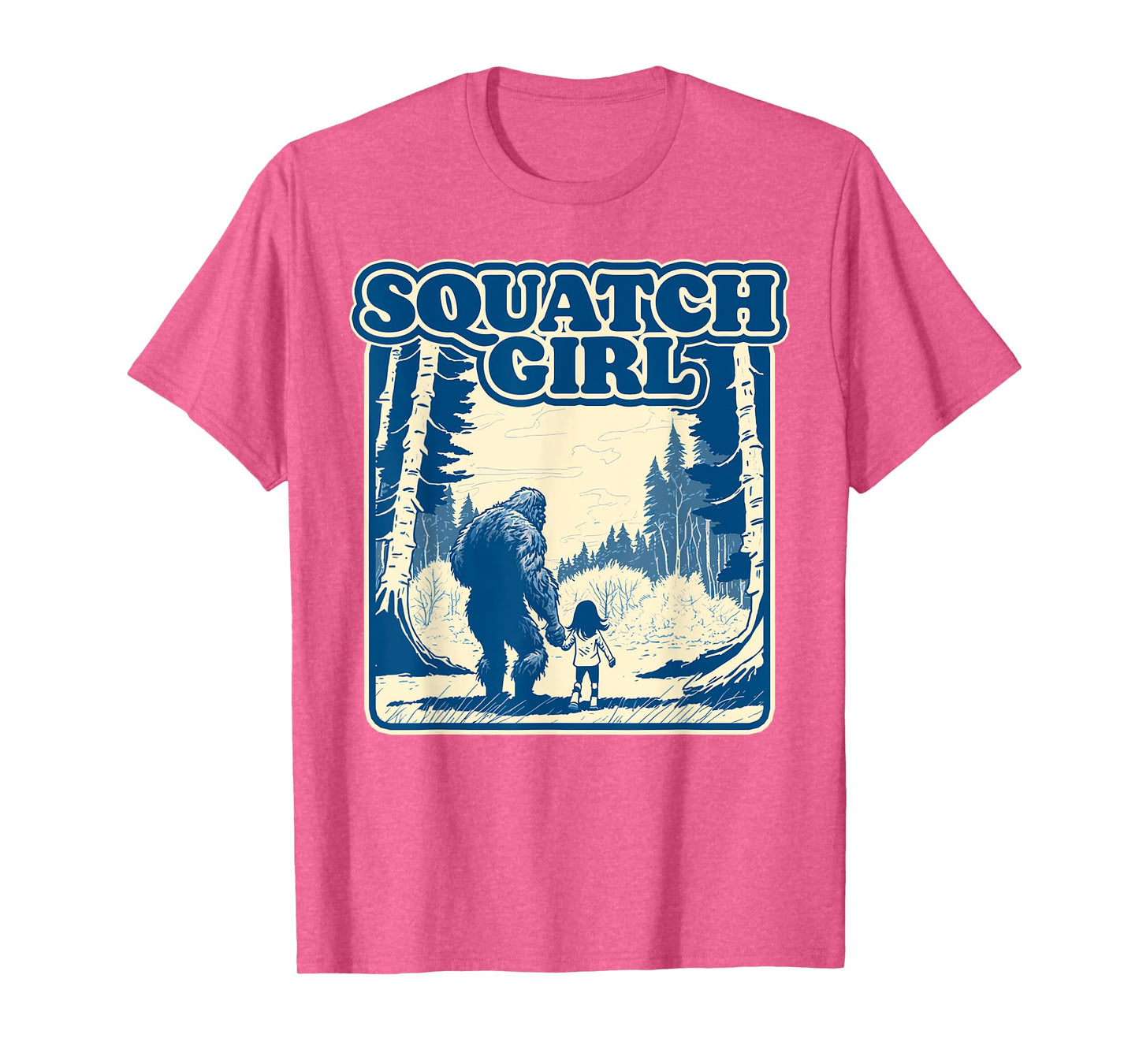 Squatch Girl Cute Sasquatch Bigfoot Lover Girl Holding Hands T-Shirt