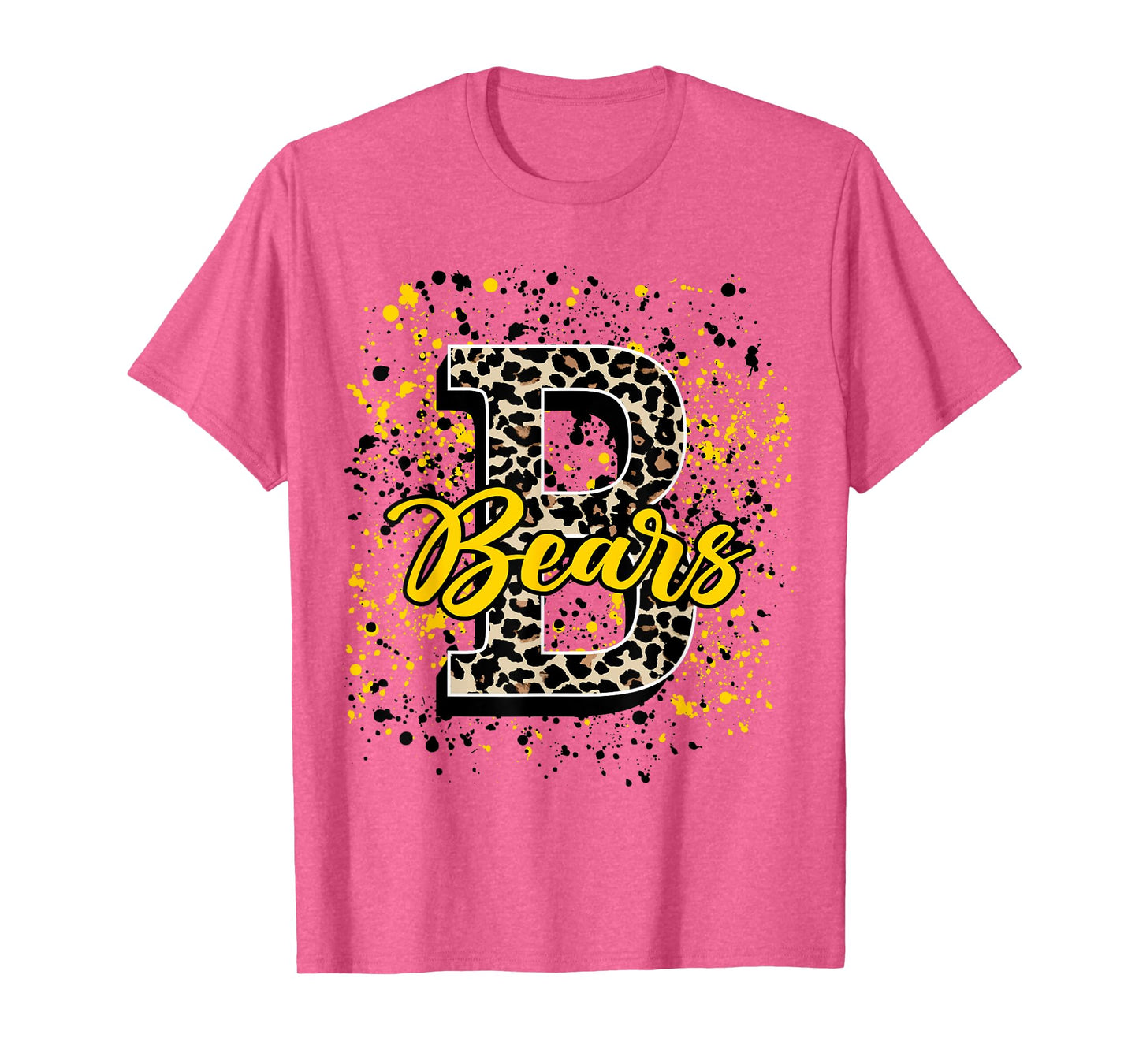Bears Splatter Yellow Bear Pride School Spirit Mascot T-Shirt