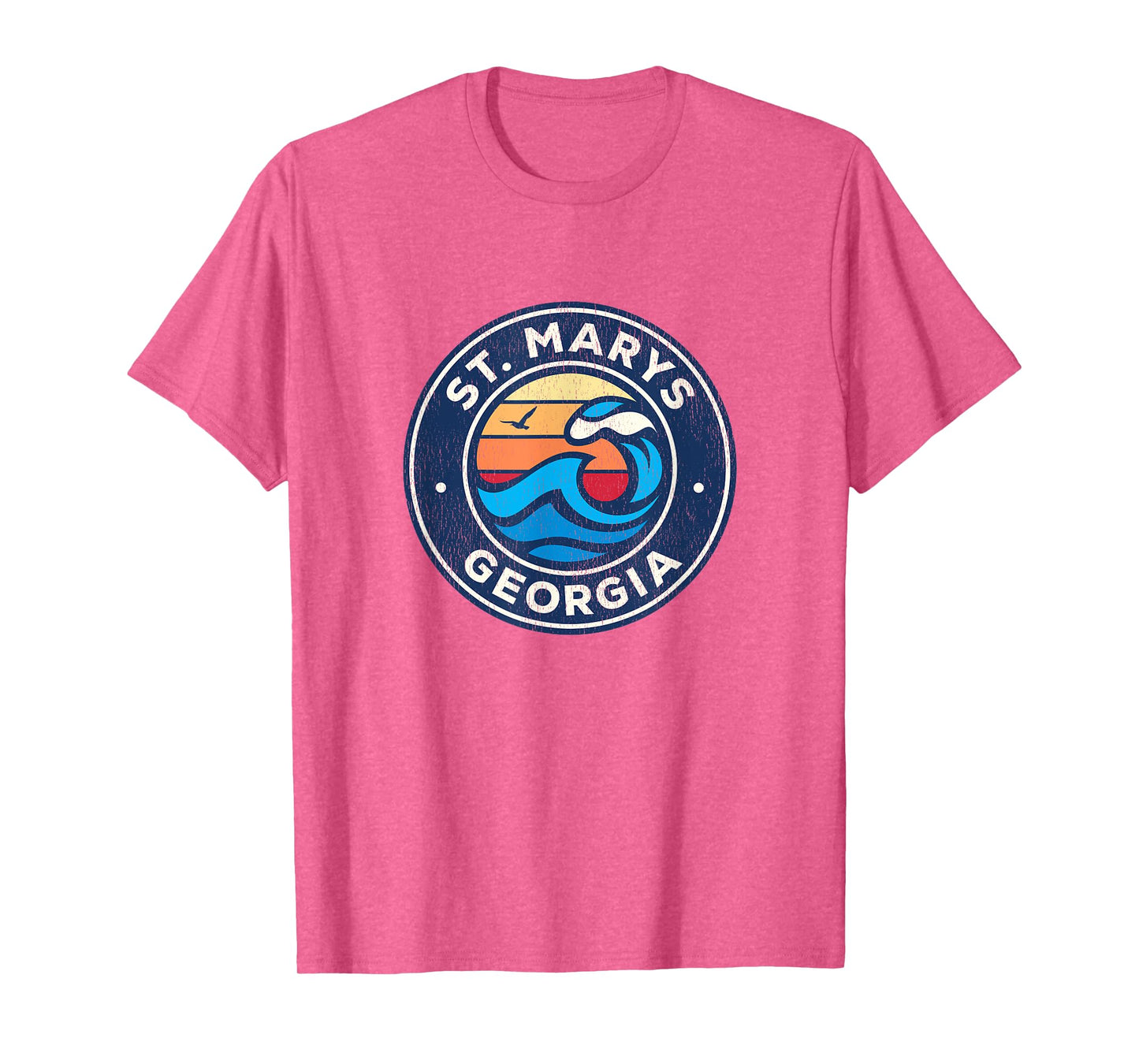 St. Marys Georgia GA Vintage Nautical Waves Design T-Shirt