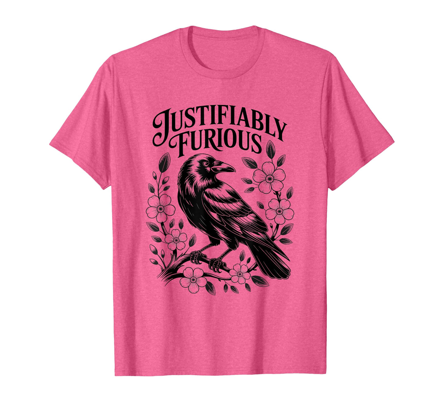 Justifiably Furious Crow Anti-Patriarchy Raven Feminist T-Shirt