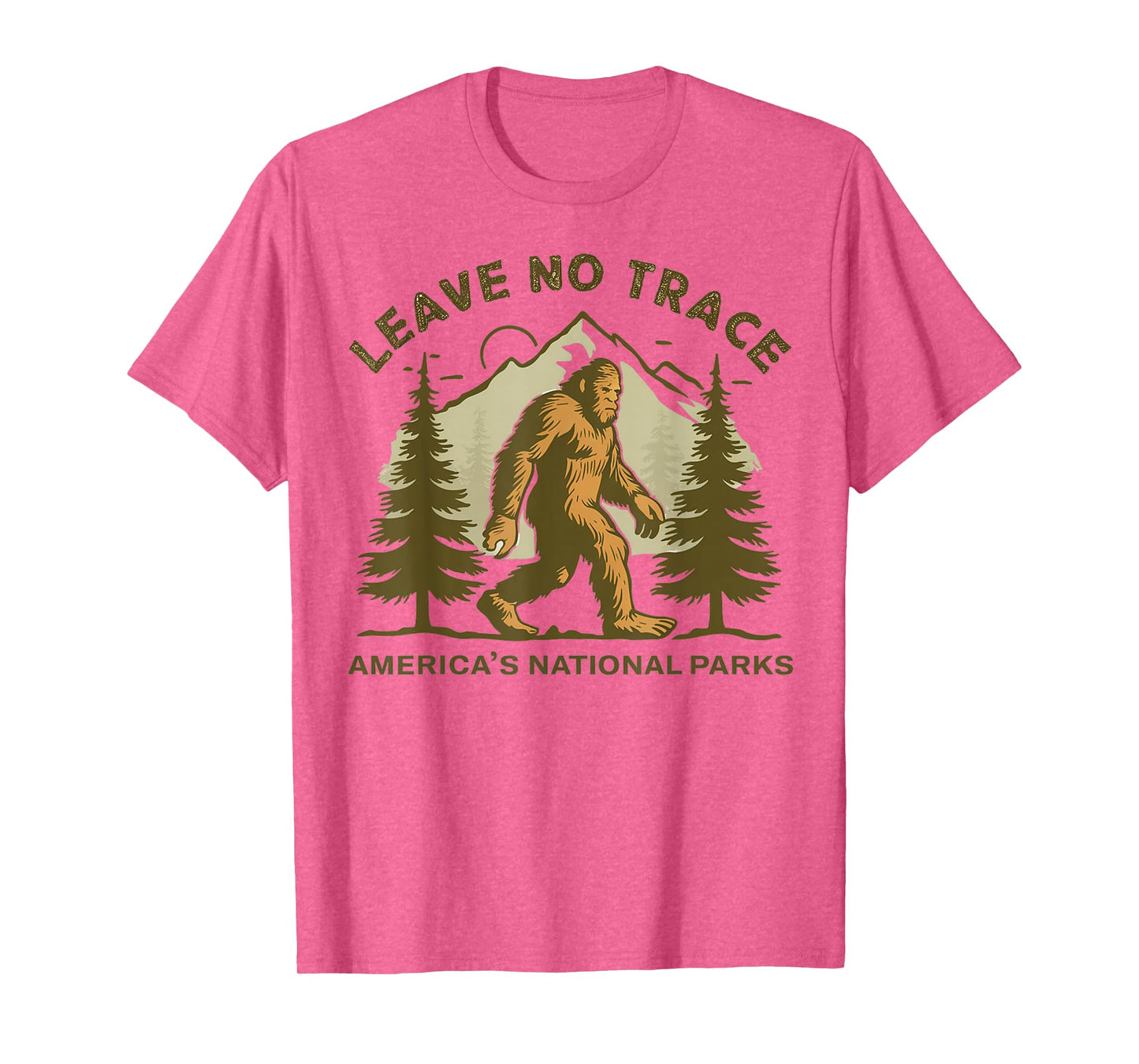 Leave No Trace America National Parks Shirt Funny Big Foot T-Shirt