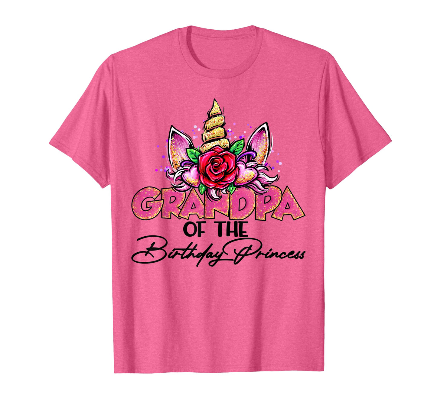 Grandpa of the Birthday Princess Unicorn Matching Family T-Shirt