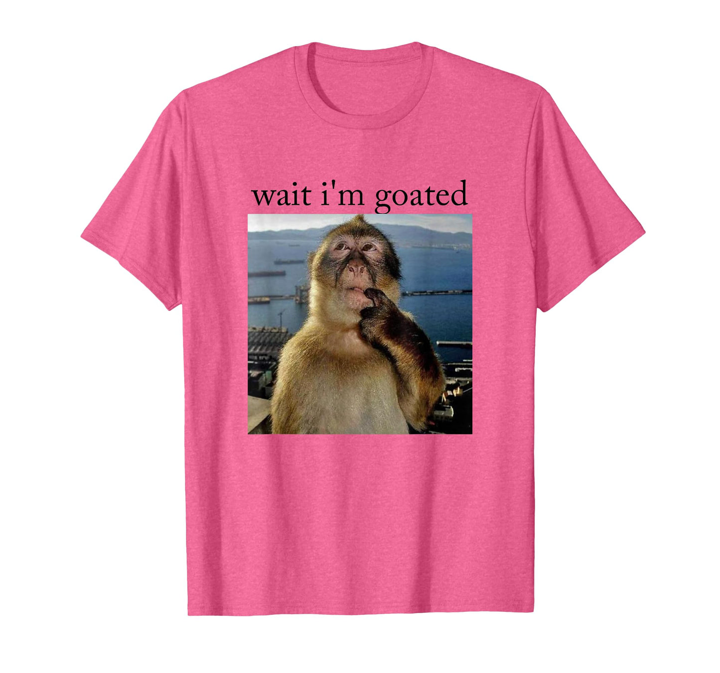 Wait I'm goated Funny Thinking Monkey Meme Brainrot Gen z T-Shirt