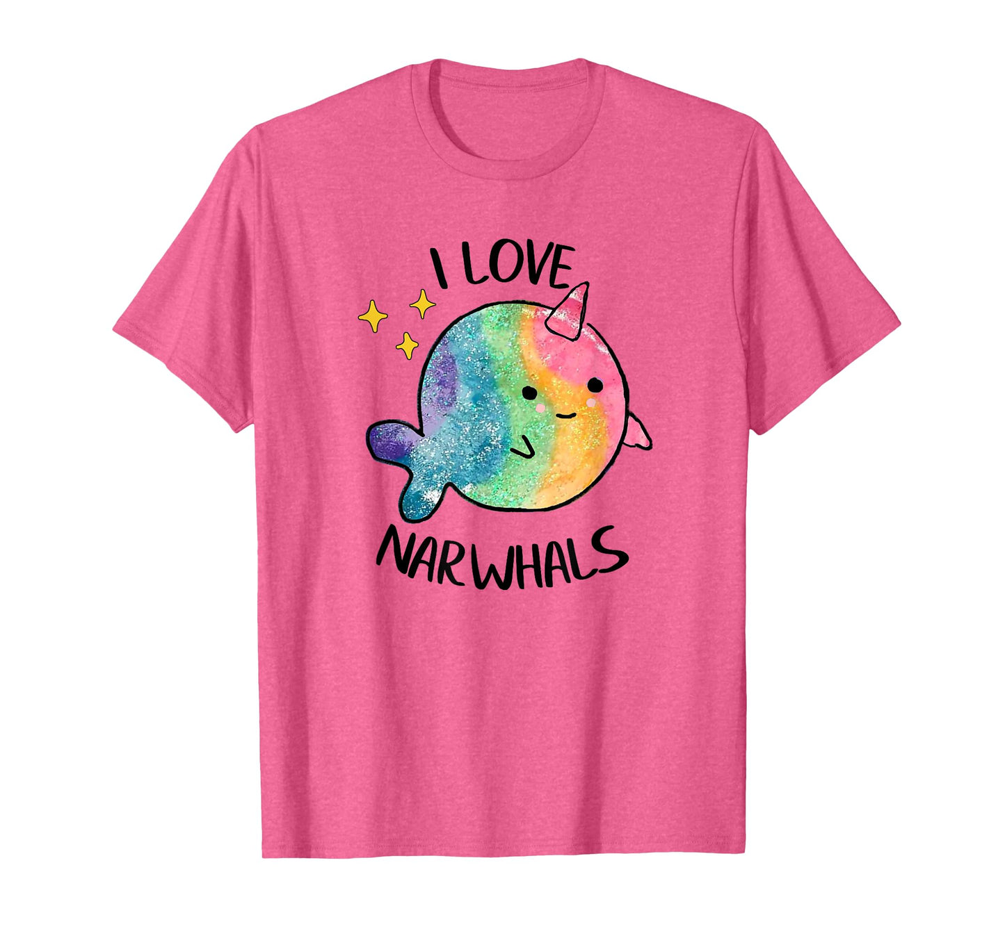 I Love Narwhals Rainbow Whale Kids Colorful So Kawaii Cute T-Shirt