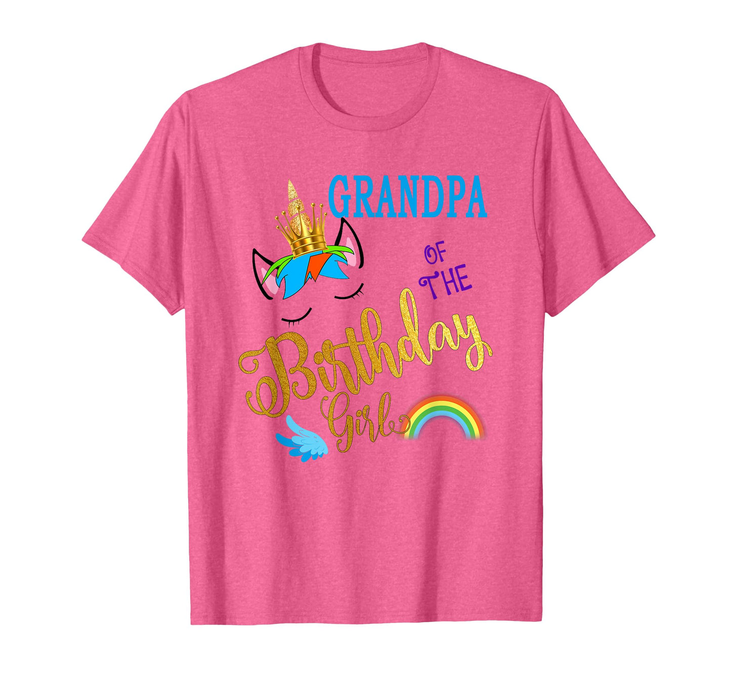 Grandpa of The Birthday for Girl Papa Unicorn First Birthday T-Shirt