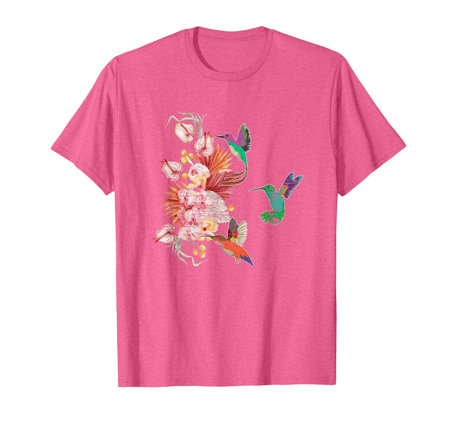 Hummingbird Lover Nature Bird Vintage Flower Hummingbird T-Shirt