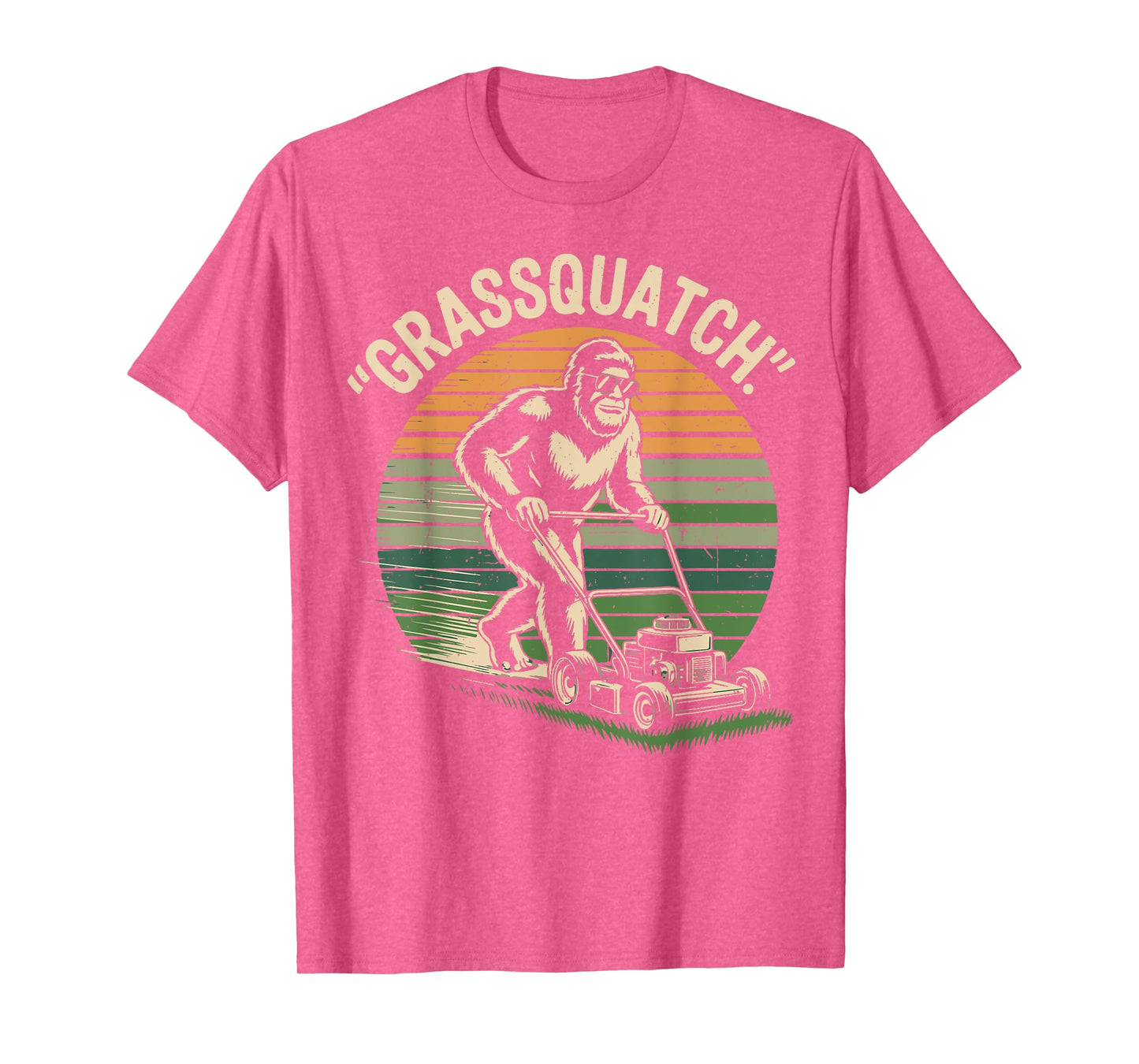 Grassquatch Bigfoot Lawn Mowing Funny Mower Dad Gift Garden T-Shirt