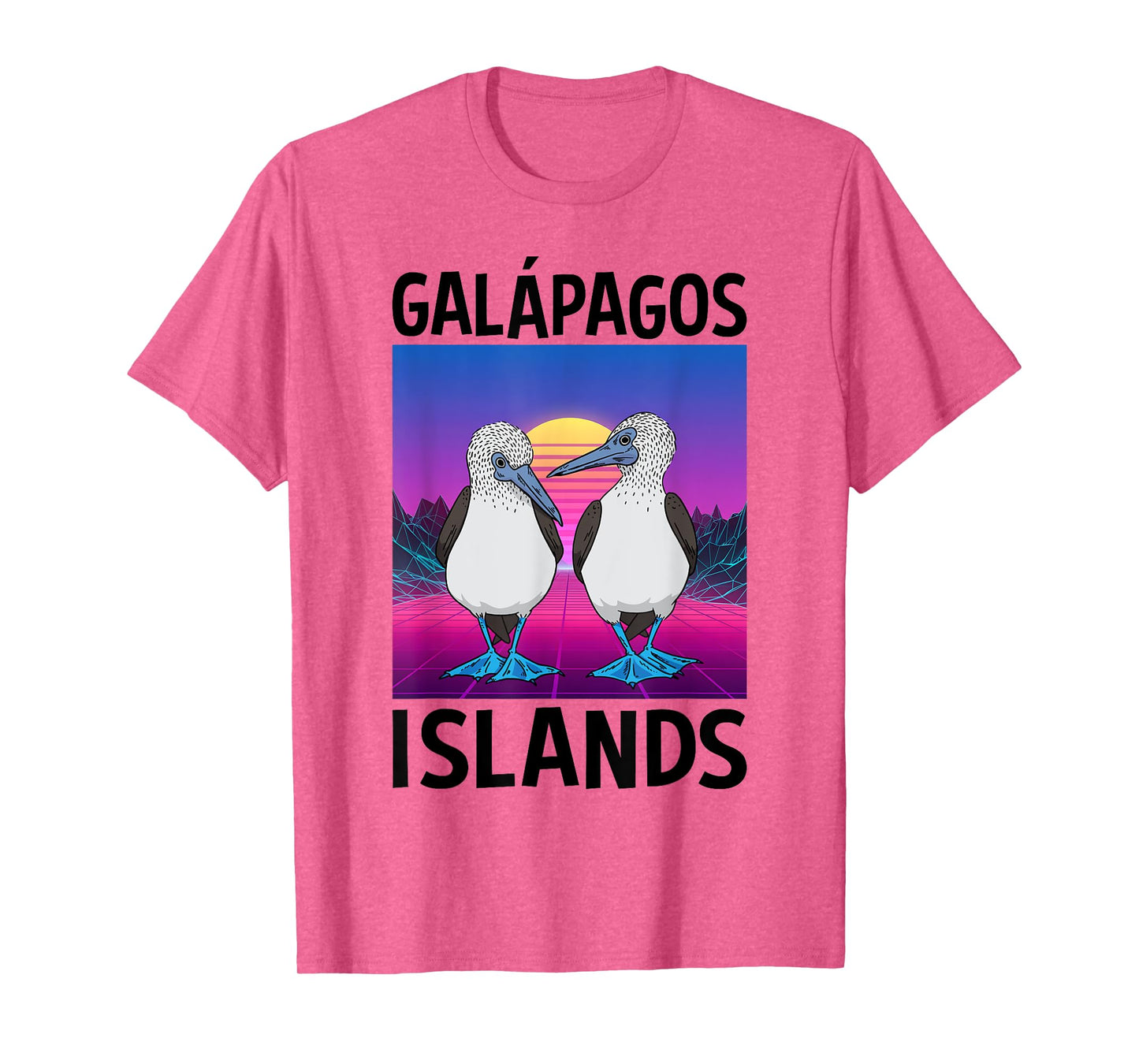 Vaporwave Seabirds Blue-footed Booby Bird Galapagos Islands T-Shirt