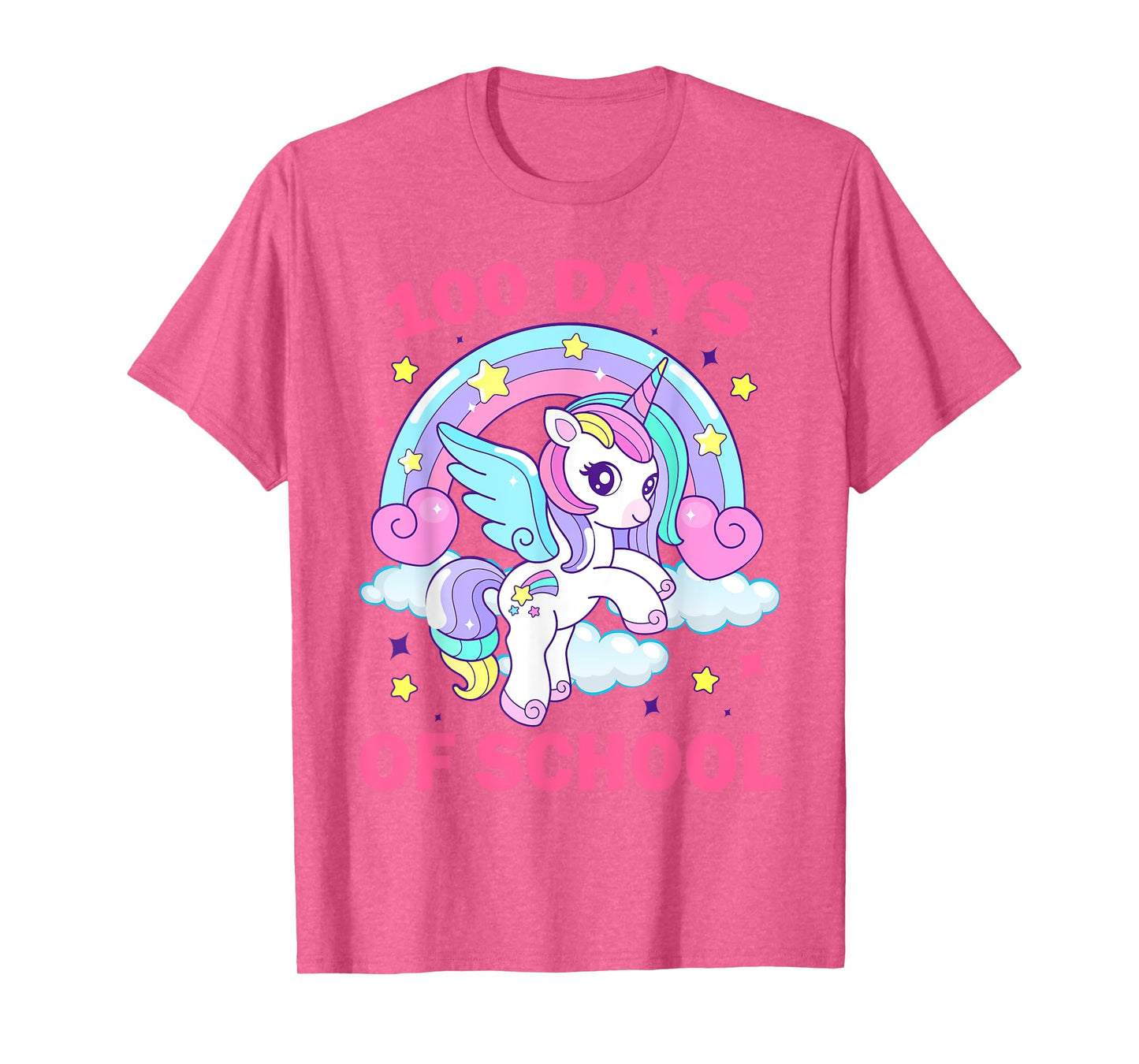 100 Days of School Rainbow Unicorn Girls 100th Day of School T-Shirt