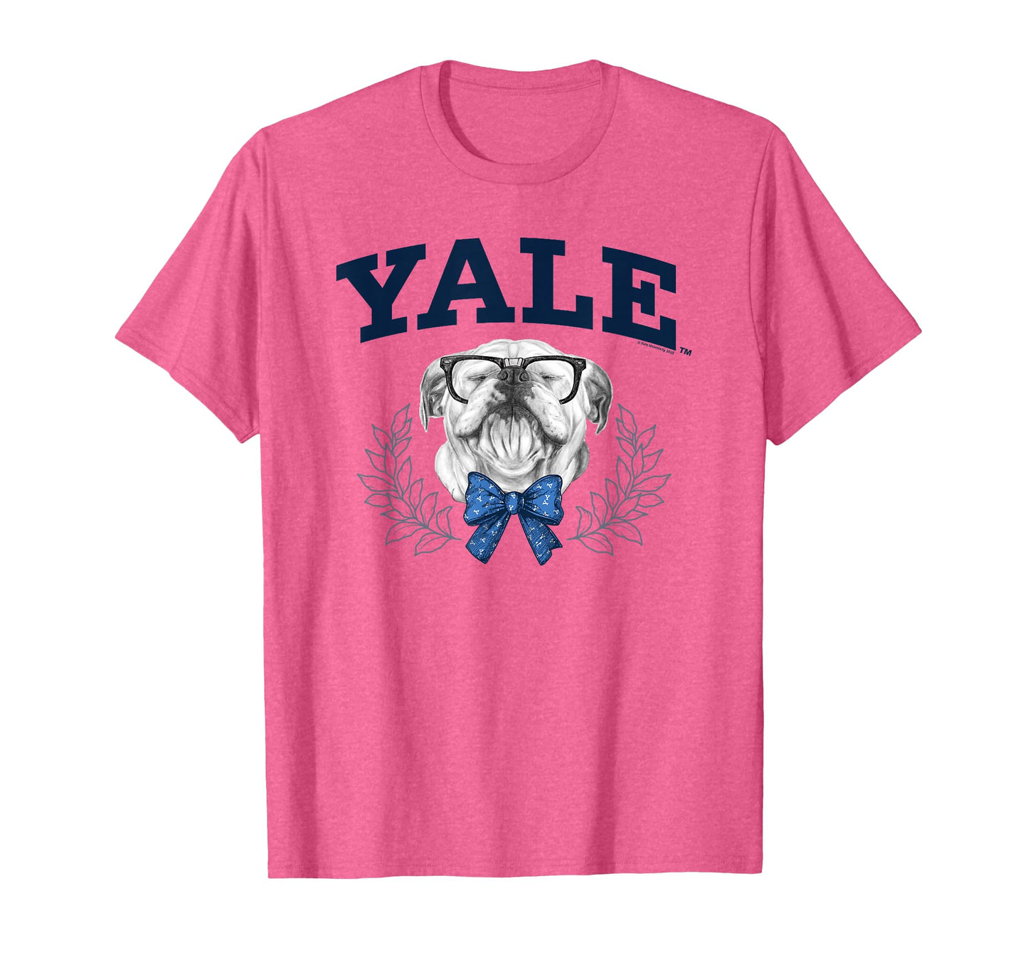 Yale University Bulldog Handsome Dan with Glasses and Bow T-Shirt