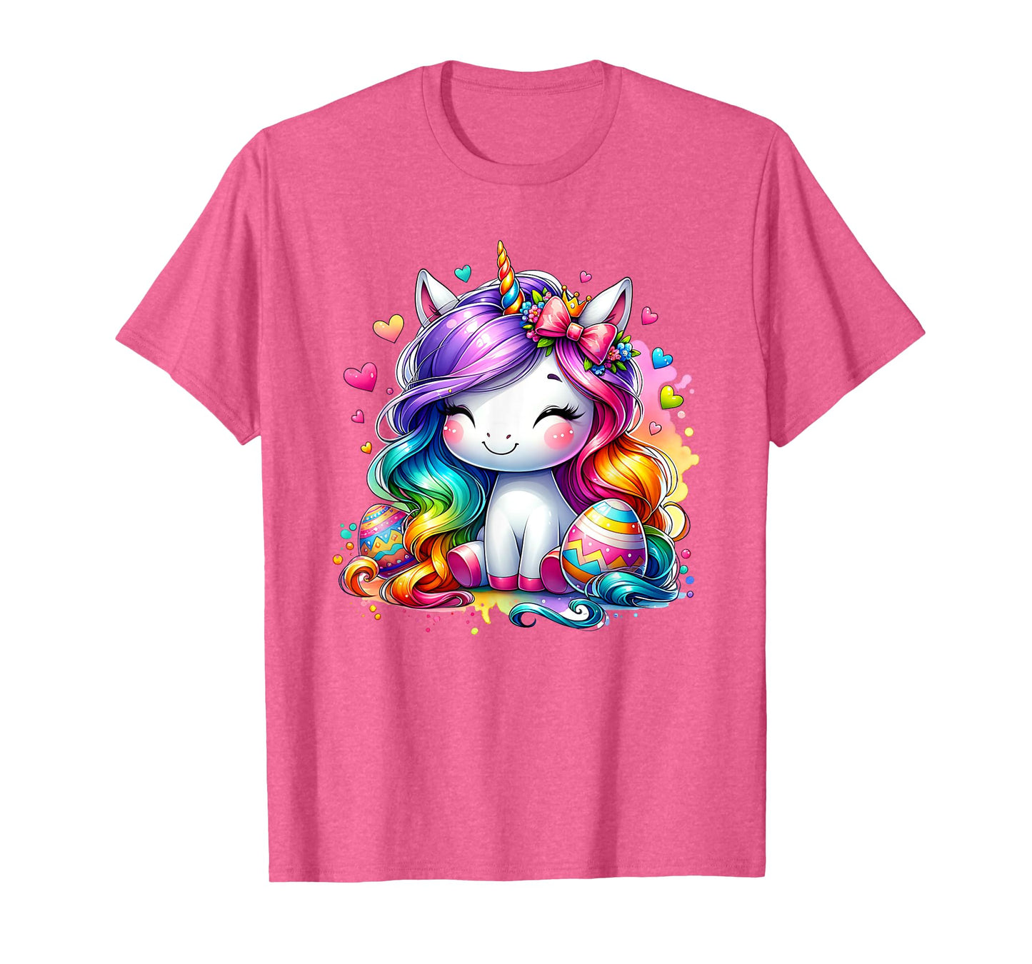 Cute Unicorn Easter Shirt Girls Kids Easter Eggs Easter T-Shirt
