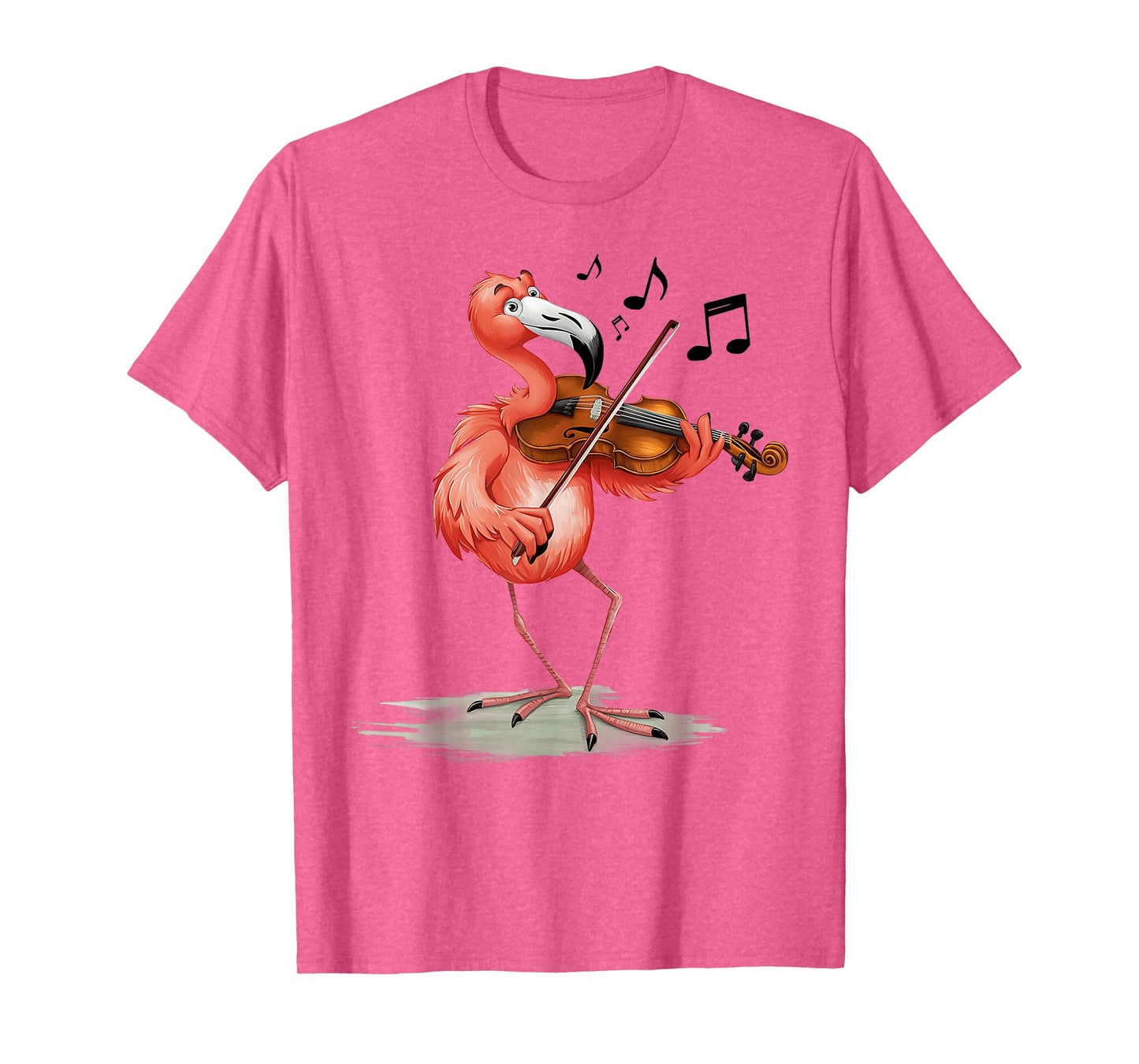 Funny Musician Violinist Cute Flamingo Playing Violin T-Shirt
