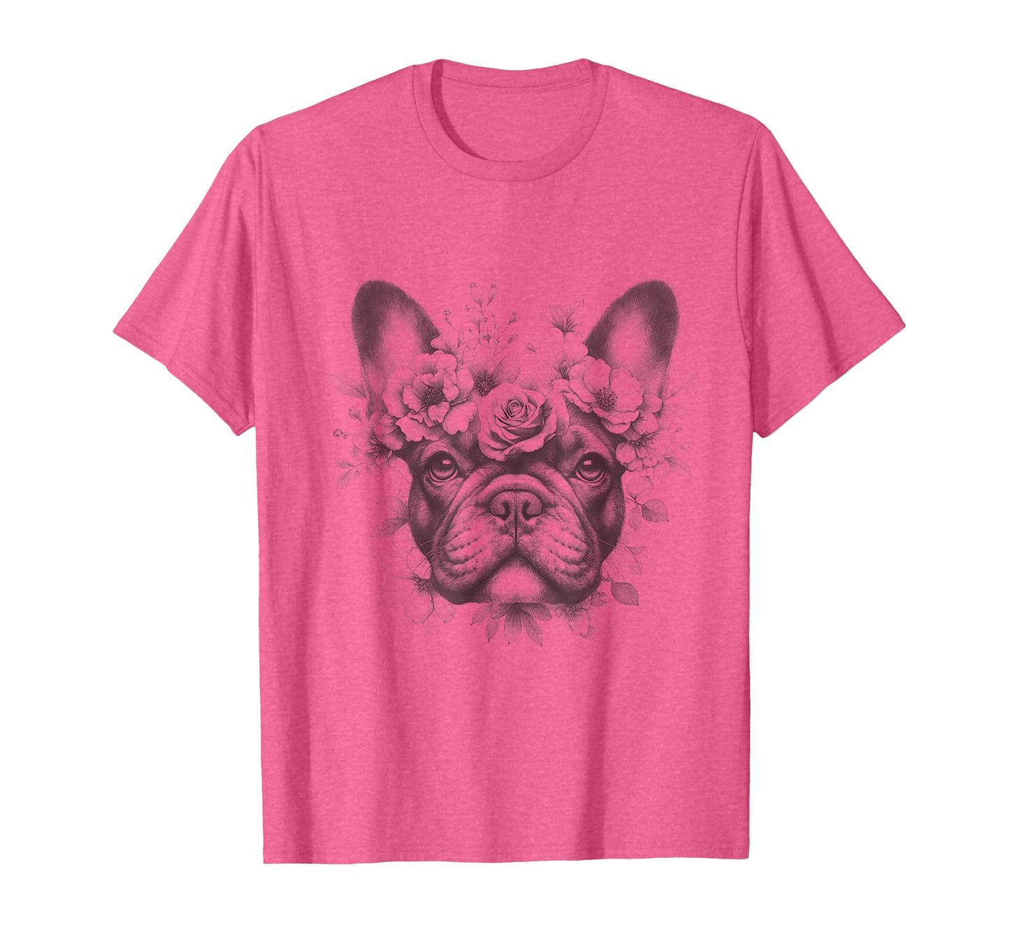Floral French Bulldog Frenchie Flower Art For Men And Women T-Shirt