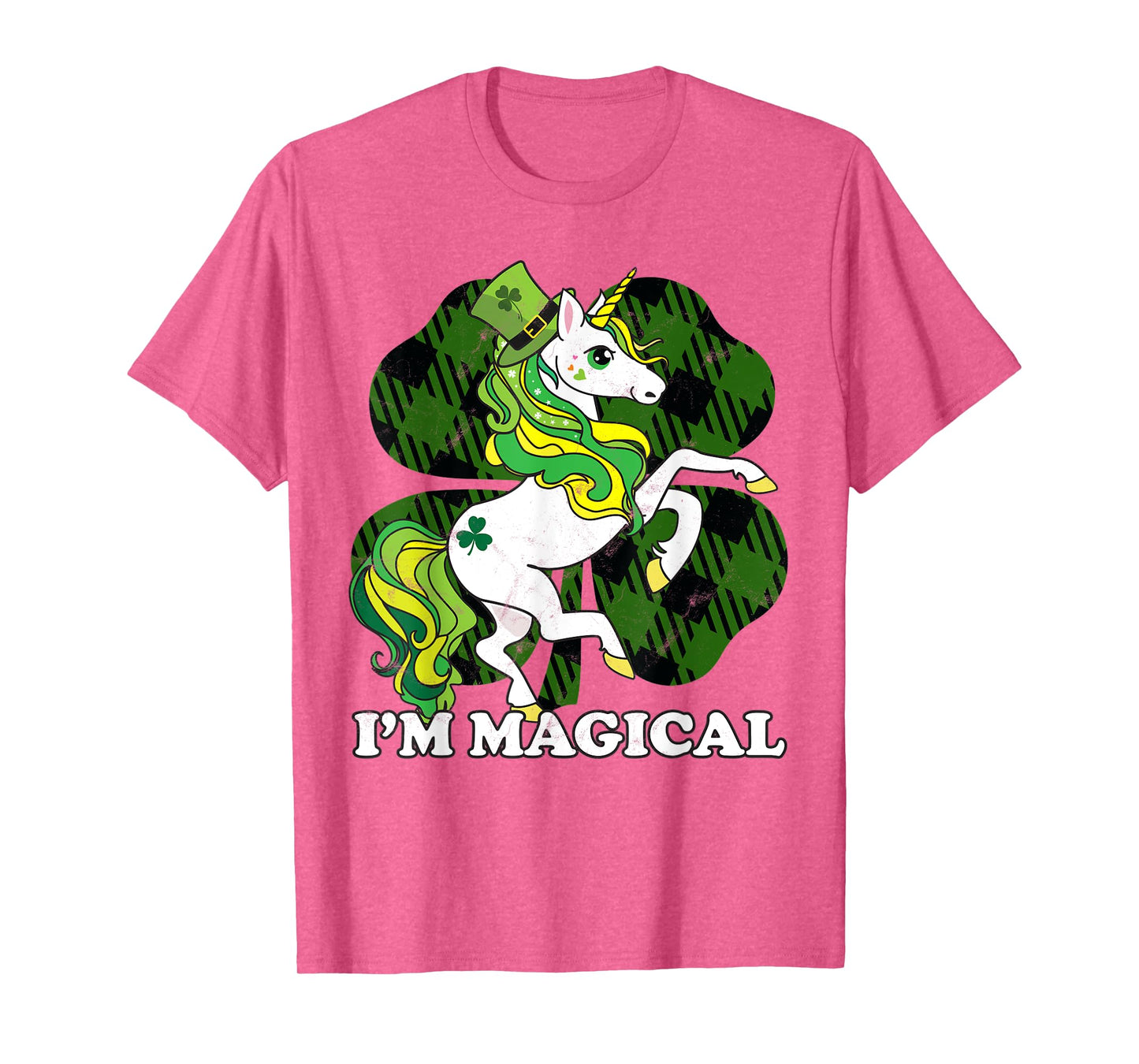 Unicorn Plaid St Patricks Day Magical Lepricorn Girl Women T-Shirt
