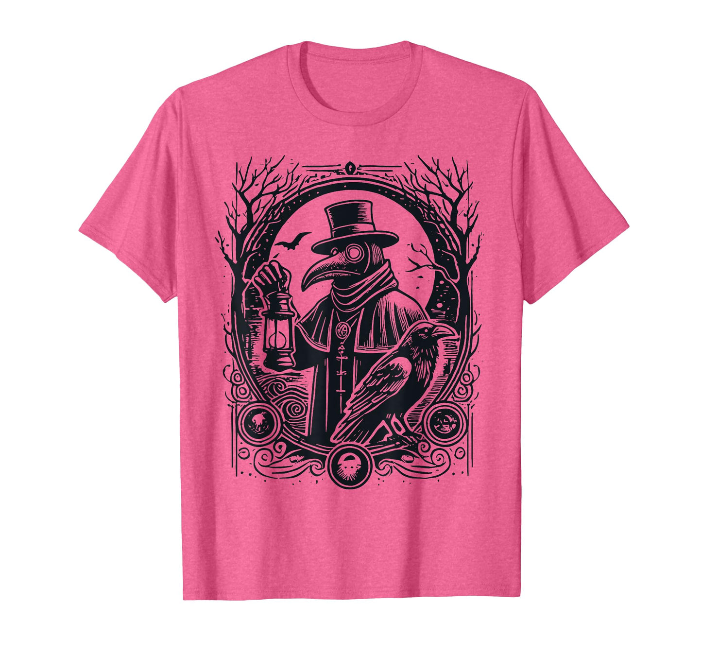 Plague Doctor With Raven Crow Medieval Middle Ages Physician T-Shirt