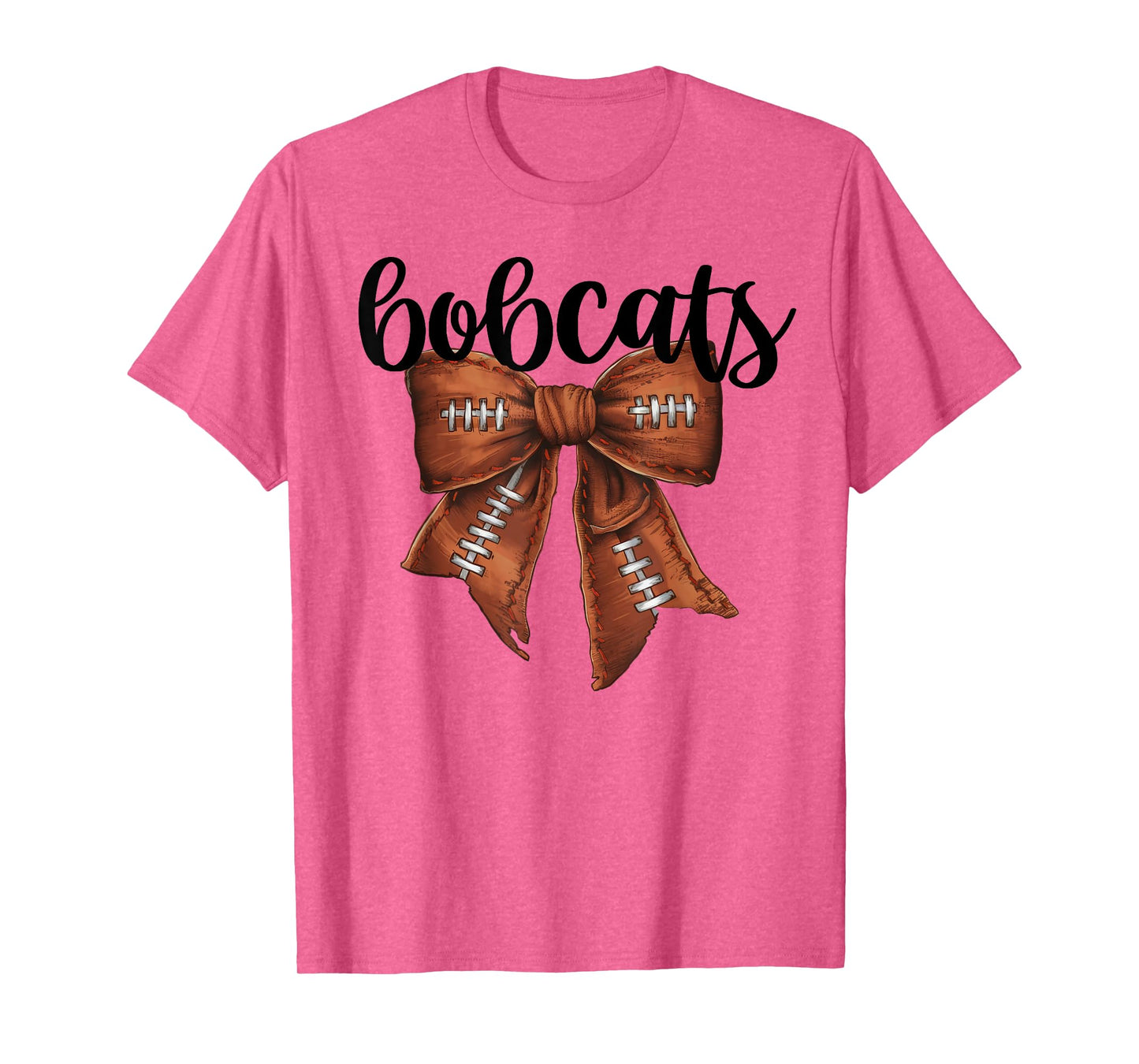 Bobcats Football Bow School Spirit Team Mascot Game Night T-Shirt