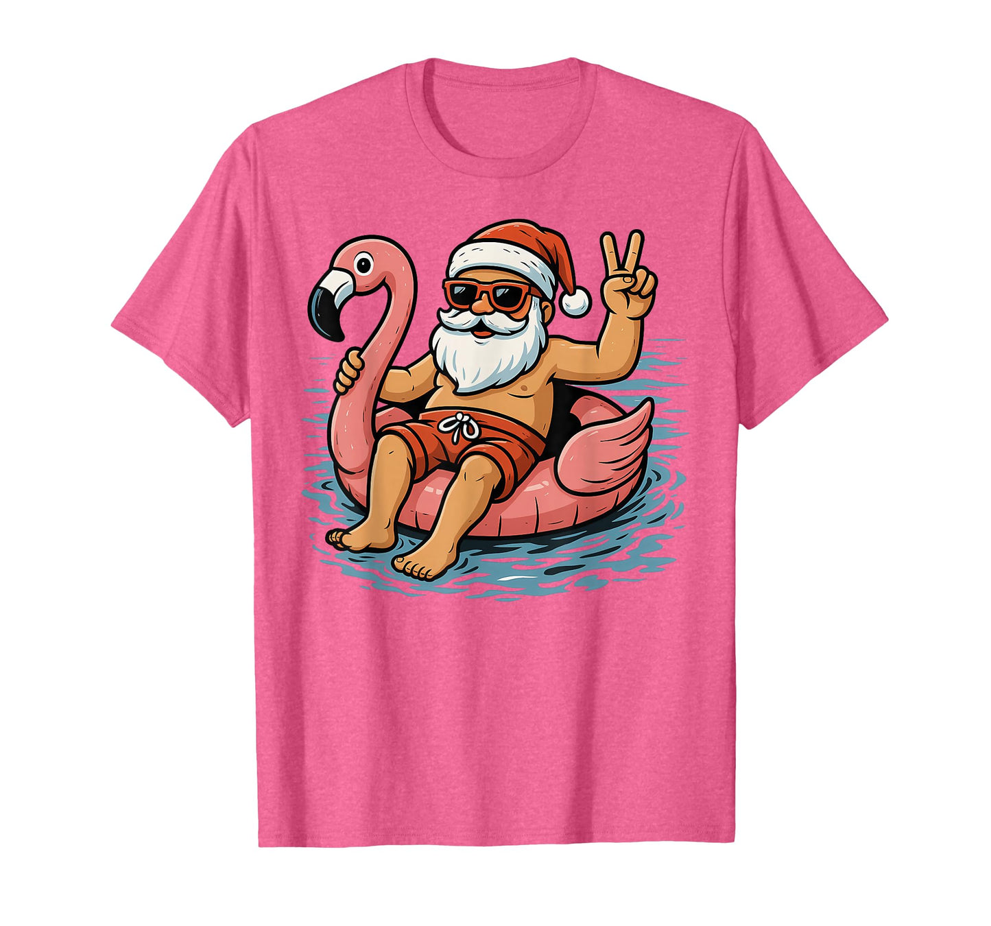 Christmas In July Santa Flamingo Summer Xmas Boys Kids T-Shirt