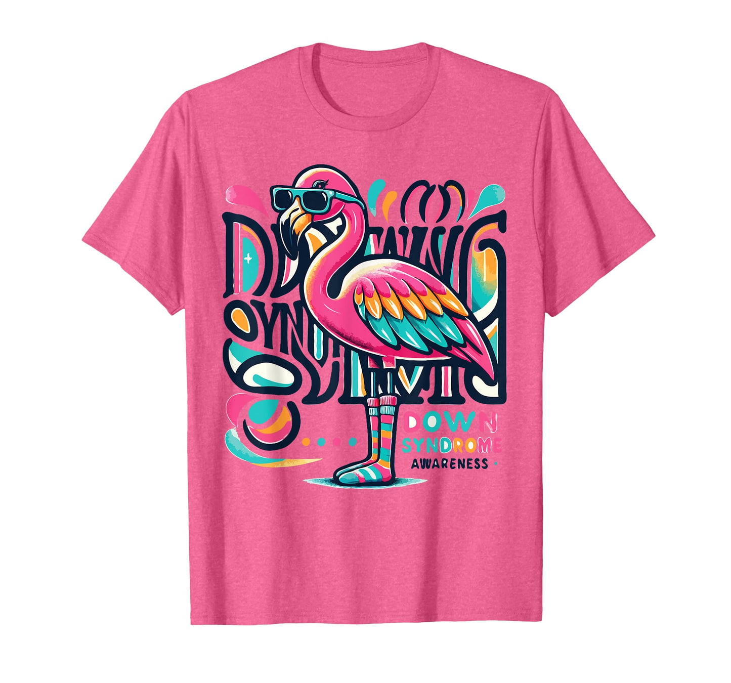 Flamingo Down Syndrome Awareness Adult Health Women Kids T-Shirt