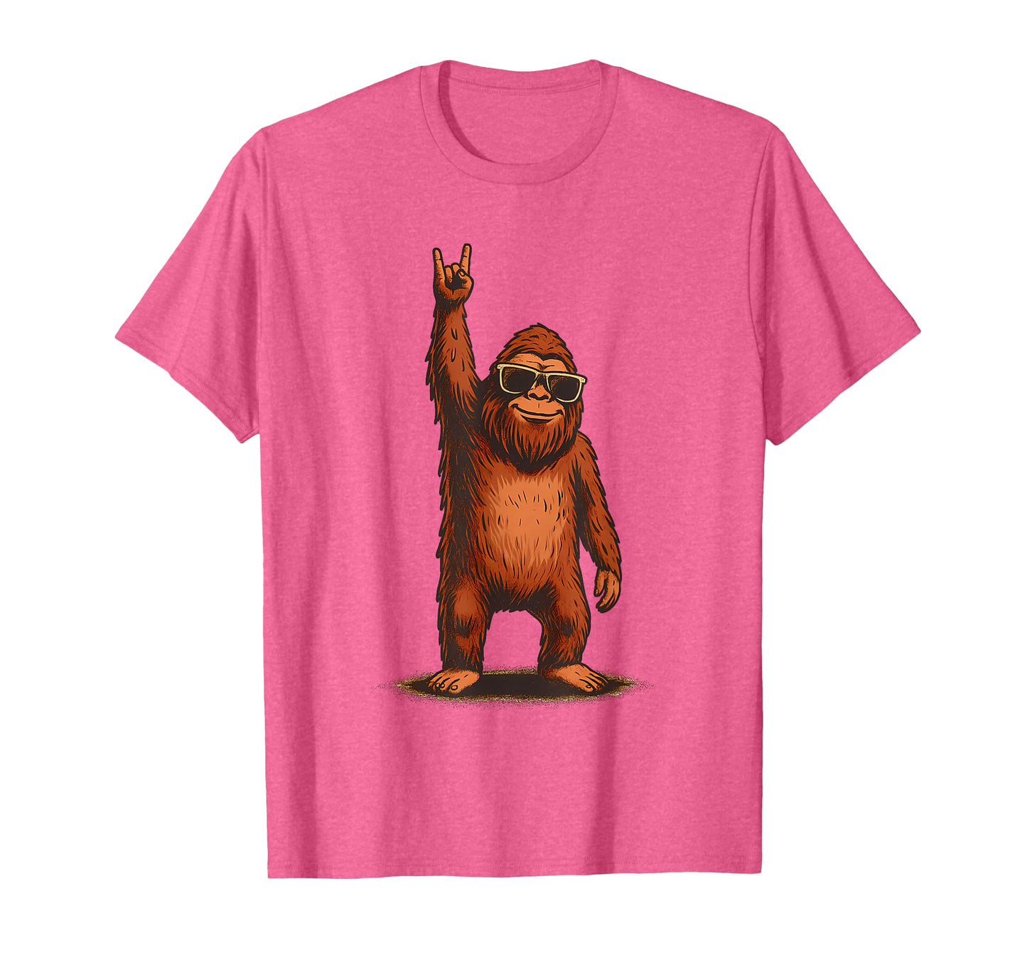 Retro Bigfoot Rock Music Lover Funny Bigfoot Men Women T-Shirt